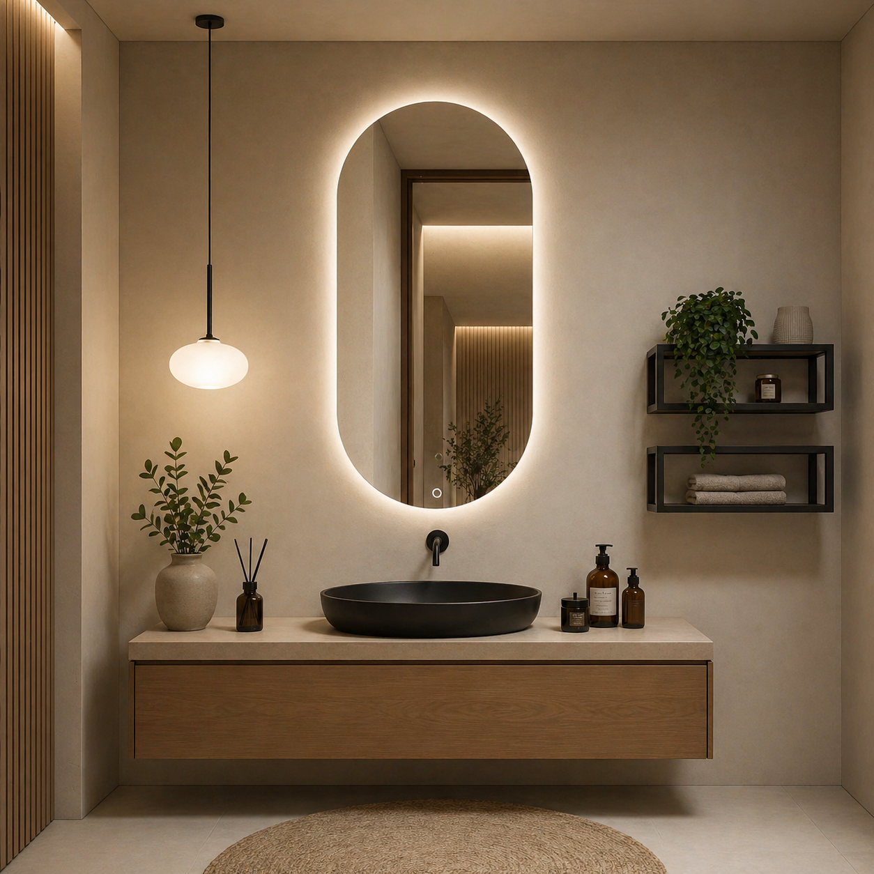 Oglinda LED Premium 60x100cm Touch 3 Culori Luminoase