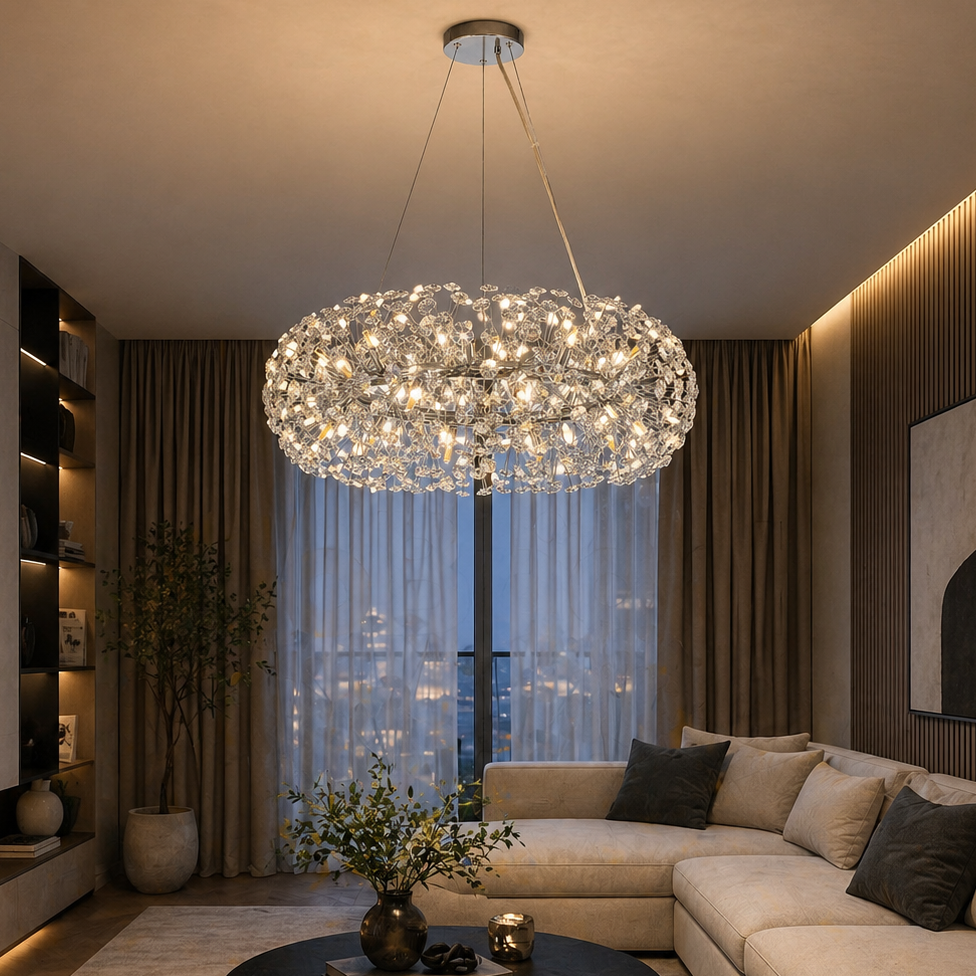 Candelabru Comet Oval Diametru 60cm Argintiu