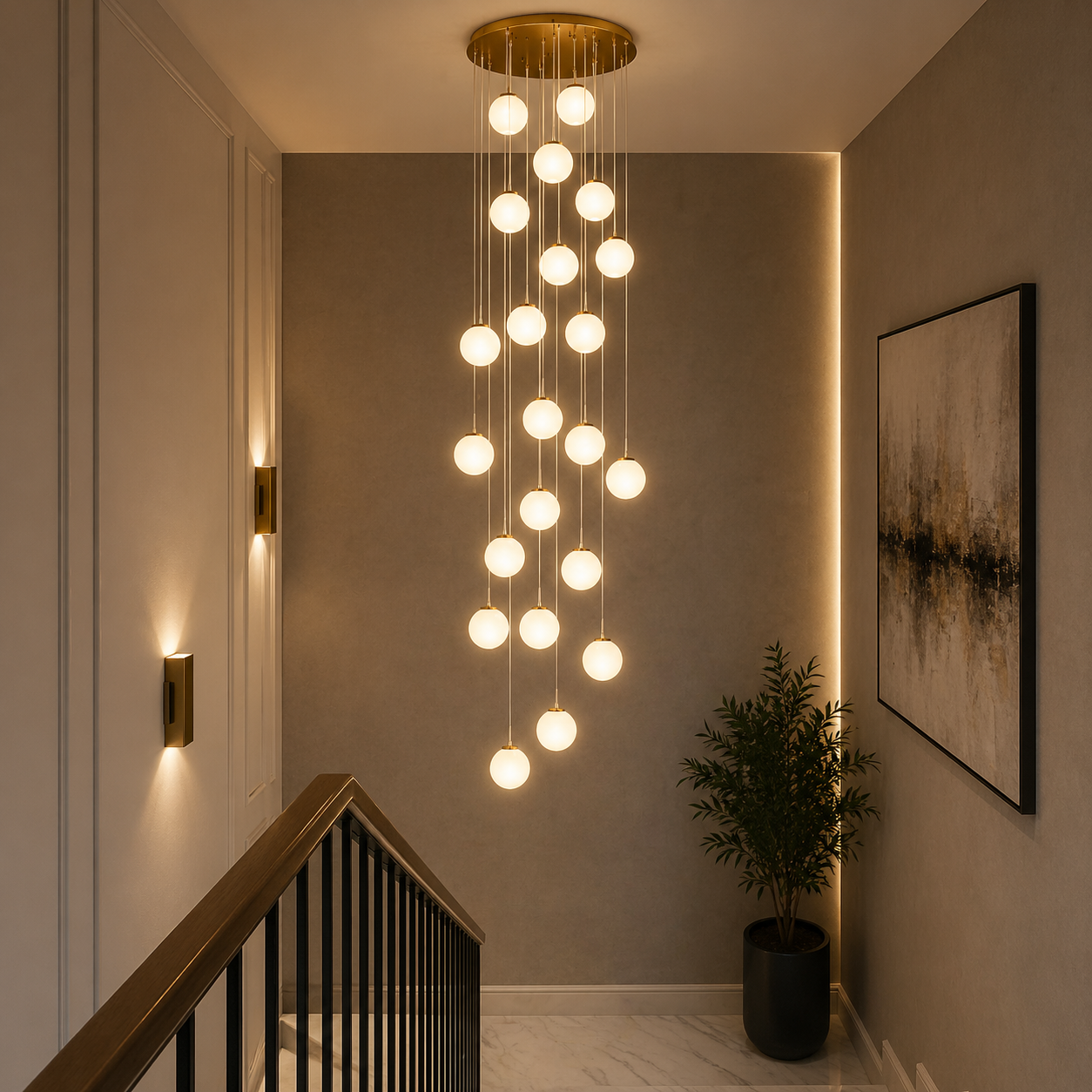 Candelabru Moon 25xE27 Diametru 60cm Auriu