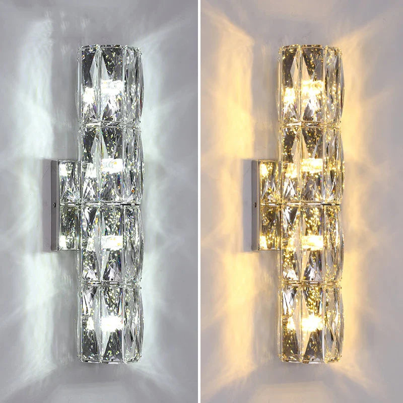 Aplica Crystal LED 40cm 3 Tipuri de Lumini 40W Argintiu
