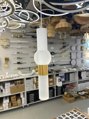 Pendul LED 3 Lumini Alb+Auriu