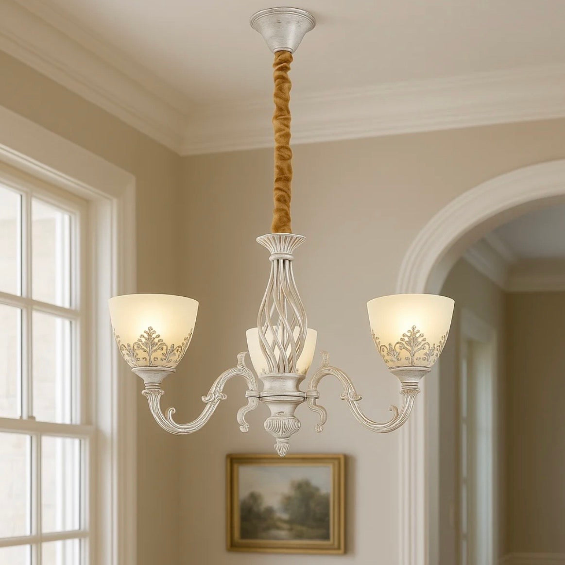 Candelabru Clasic Alb cu 3 Brate