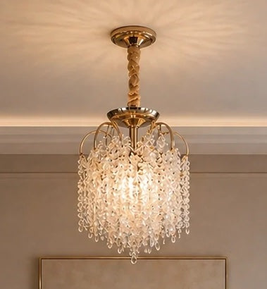 Candelabru Auriu cu Cristale Diametru 30cm
