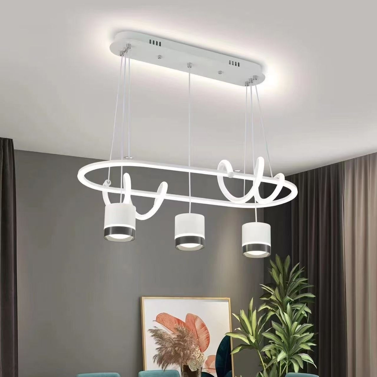 Lustra LED Suspendata cu Telecomanda si 3 Lumini