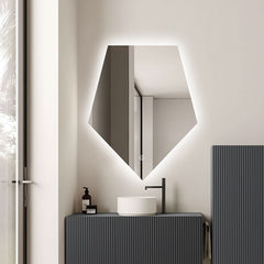 Oglinda LED Hexagon 80x90cm Touch 3 Culori Luminoase