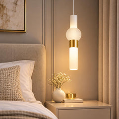 Pendul LED 3 Lumini Alb+Auriu