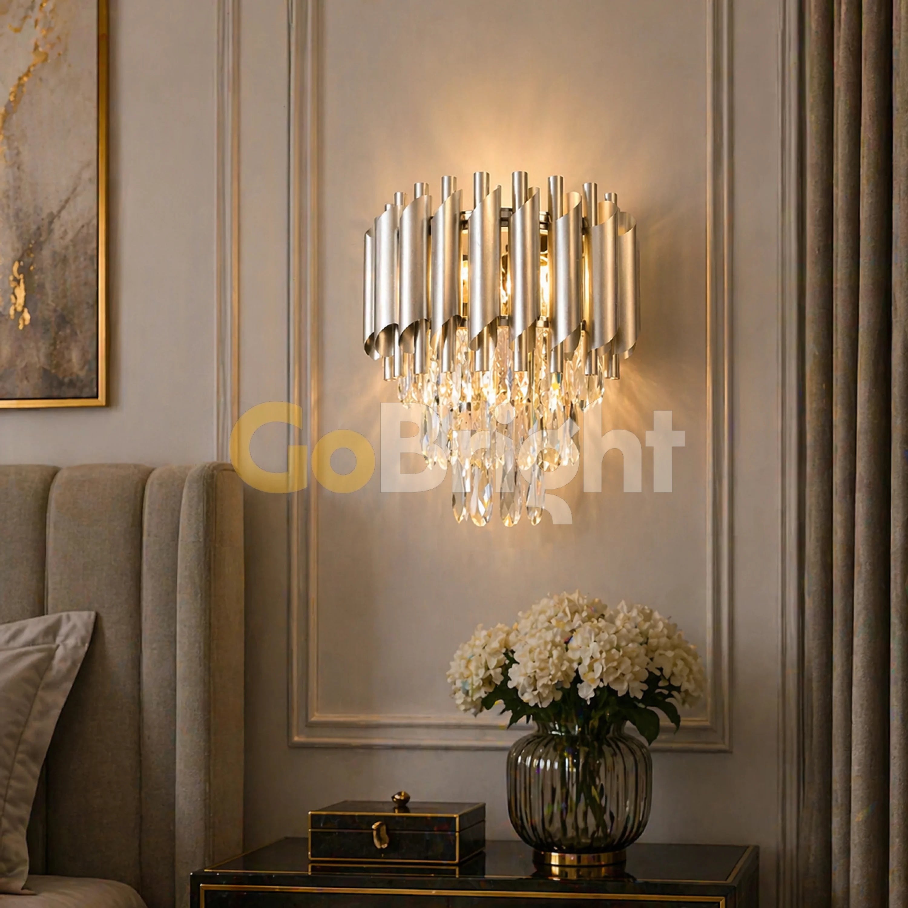 Aplica Cristal Kimberly 2xE14 Argintiu