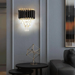 Aplica Cristal Kimberly 2xE27 Negru + Auriu
