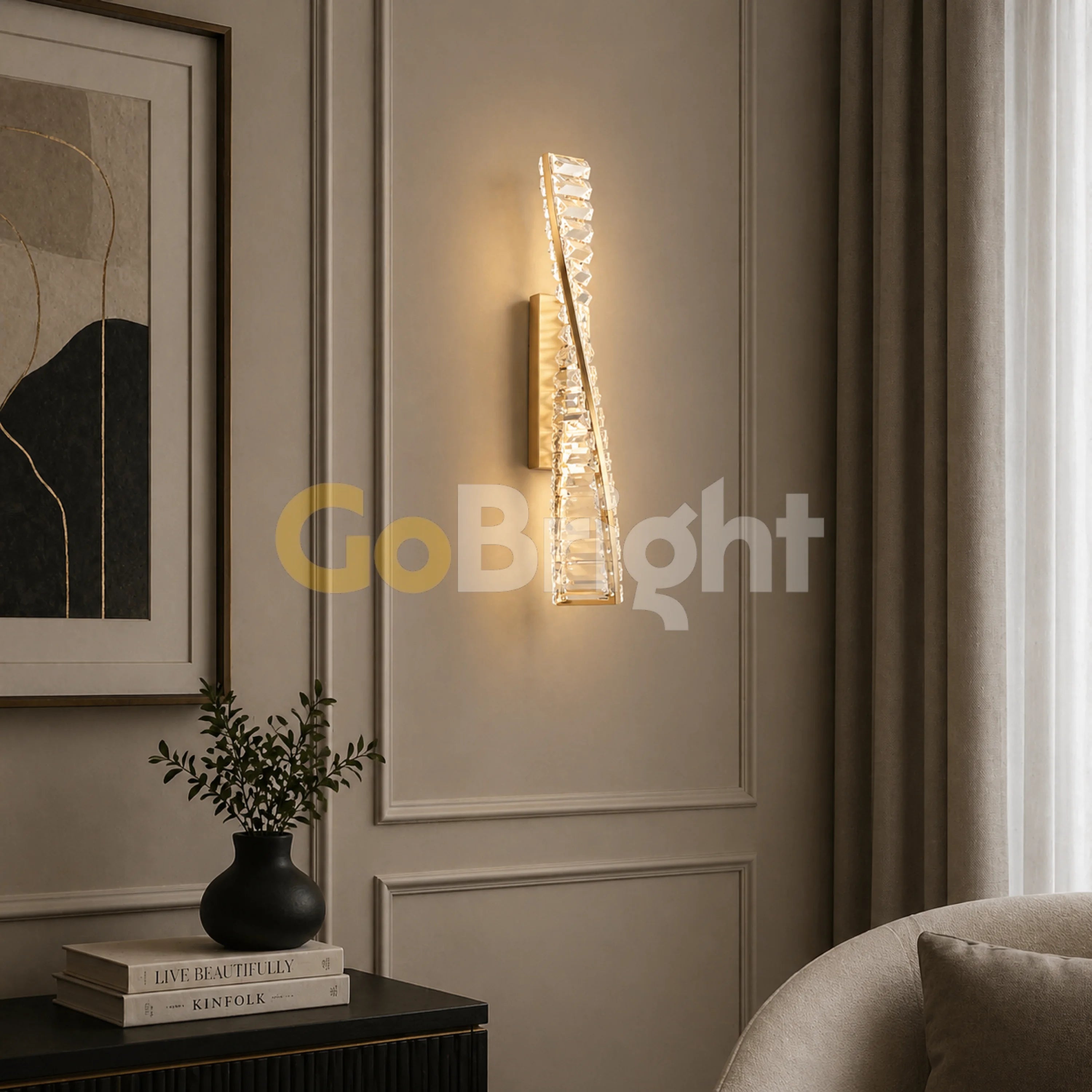 Aplica Crystal LED 3 Tipuri de Lumini 15W Auriu