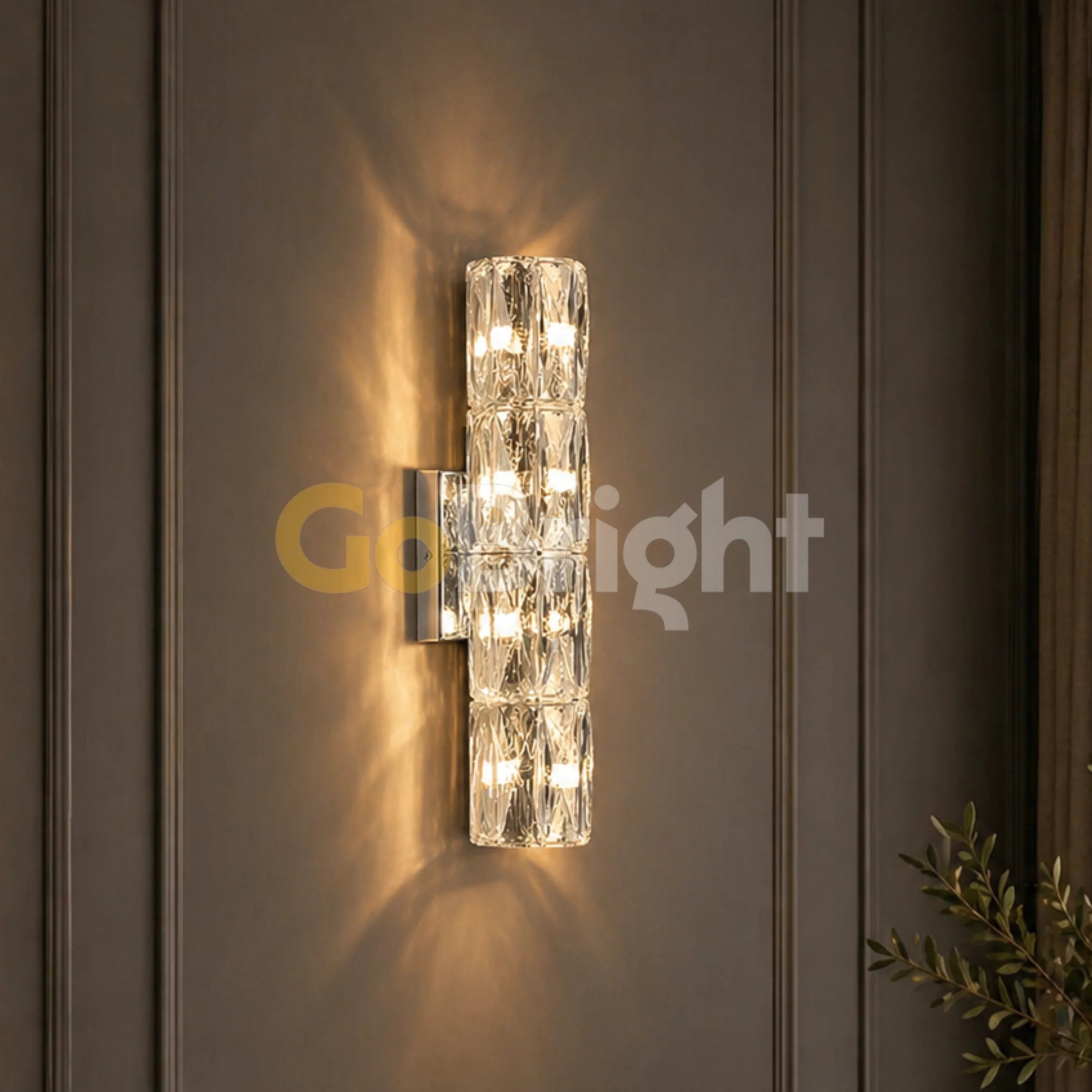 Aplica Crystal LED 40cm 3 Tipuri de Lumini 40W Argintiu