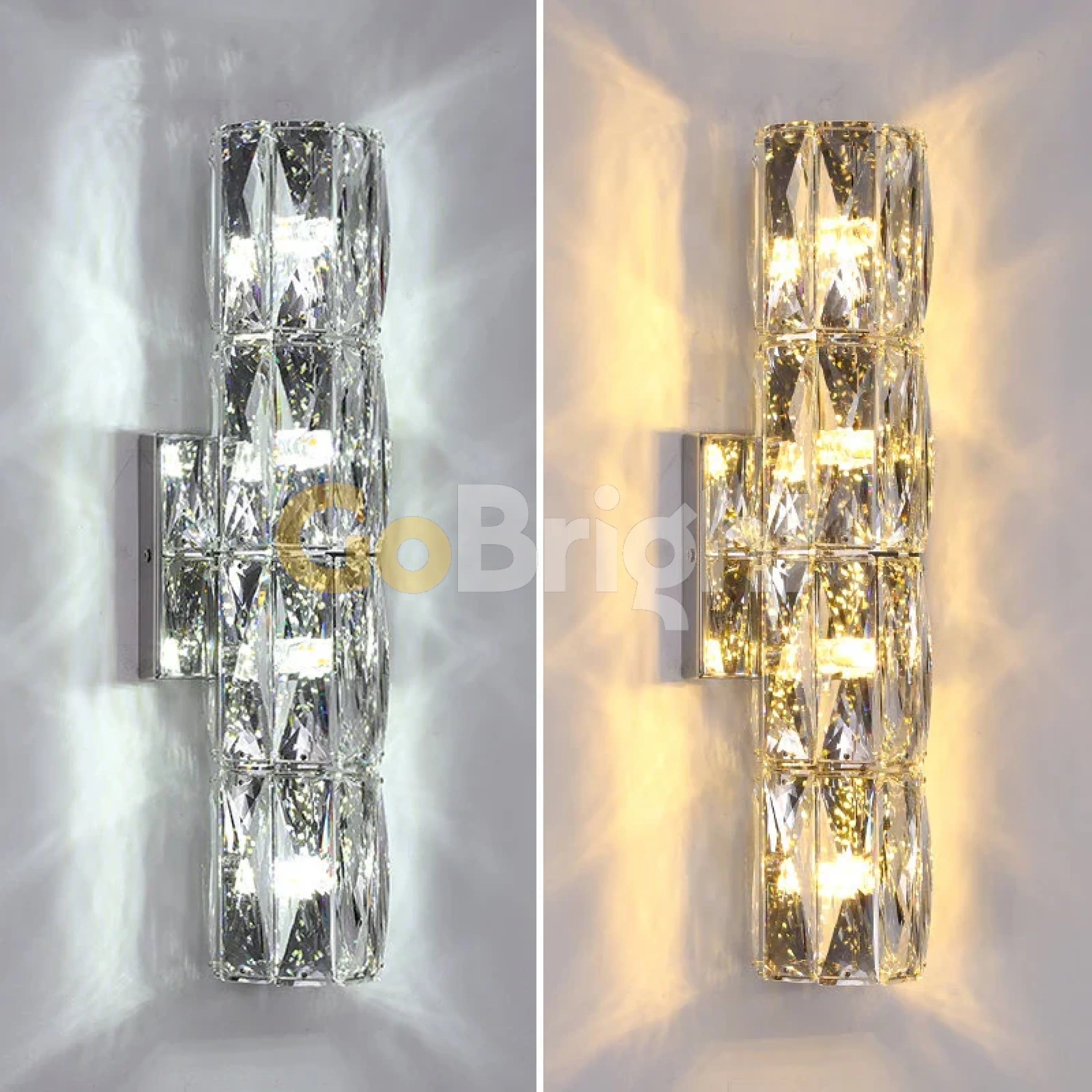 Aplica Crystal LED 40cm 3 Tipuri de Lumini 40W Argintiu
