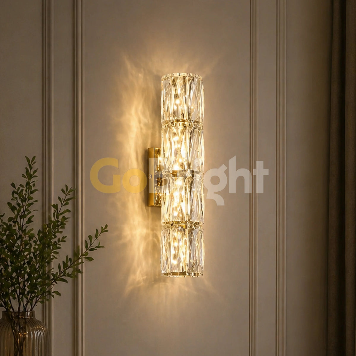 Aplica Crystal LED 40cm 3 Tipuri de Lumini 40W Auriu