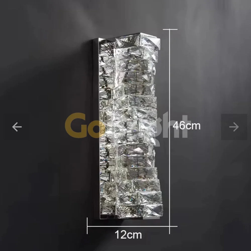 Aplica Crystal LED 46cm 3 Tipuri de Lumini 40W Argintiu