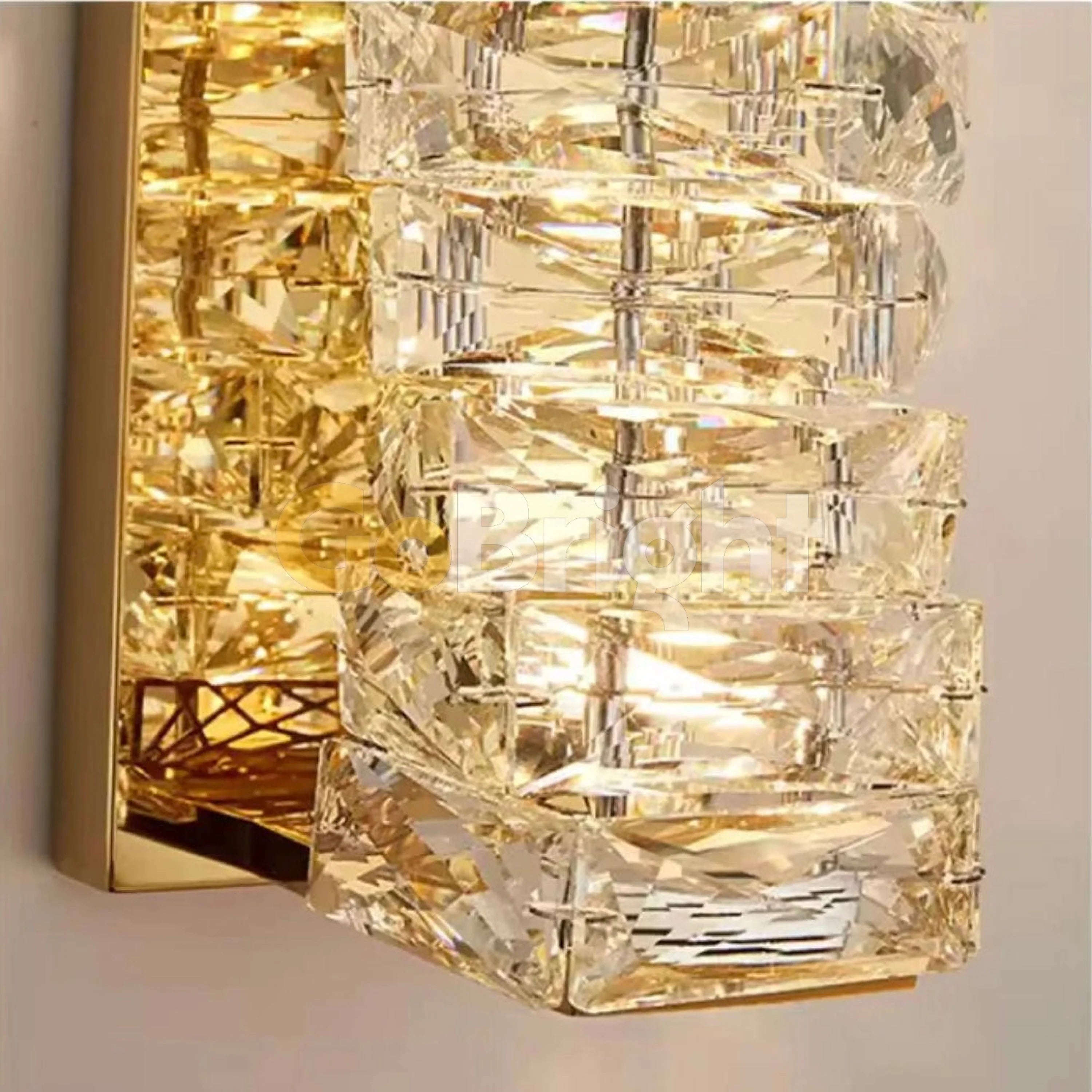 Aplica Crystal LED 46cm 3 Tipuri de Lumini 40W Auriu