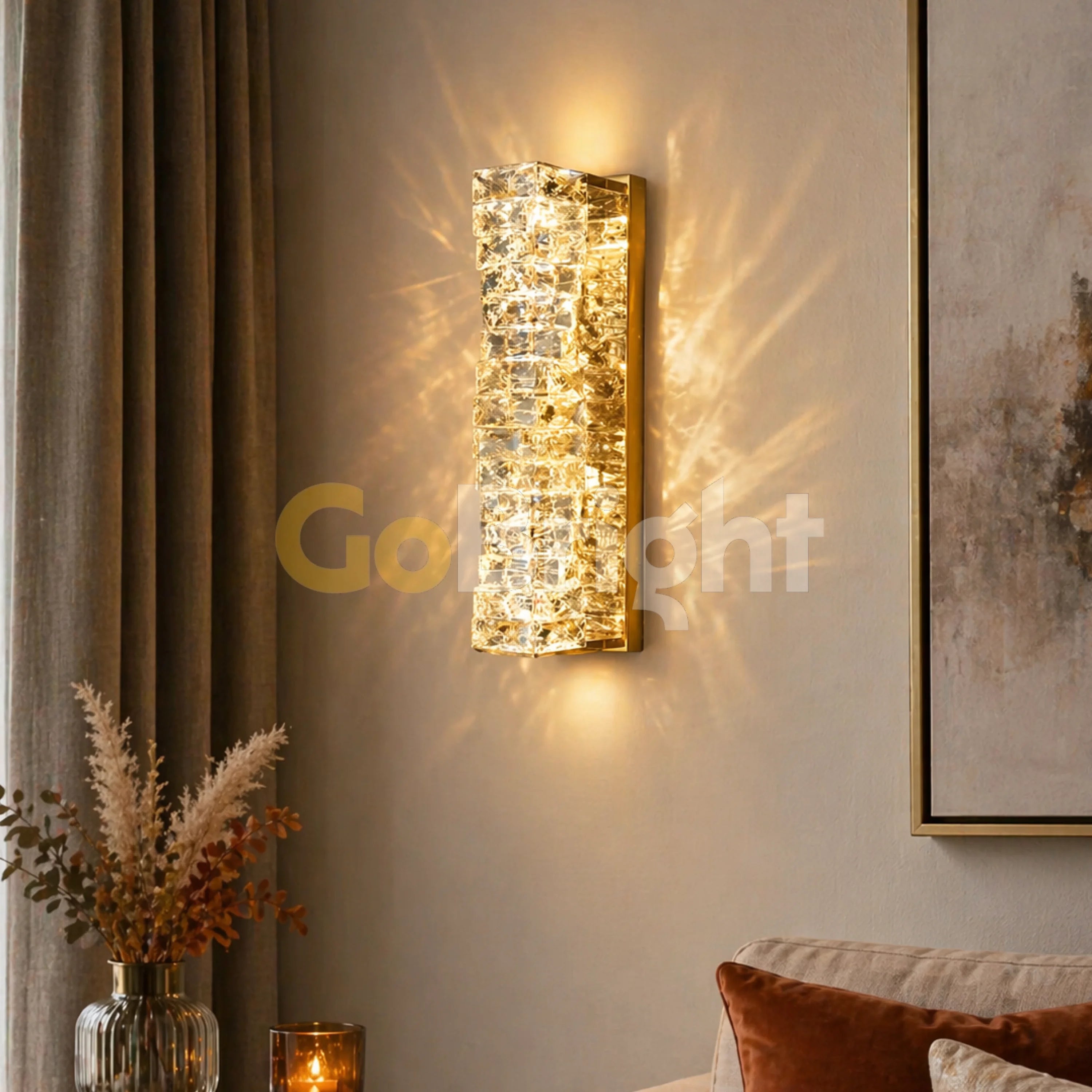 Aplica Crystal LED 46cm 3 Tipuri de Lumini 40W Auriu