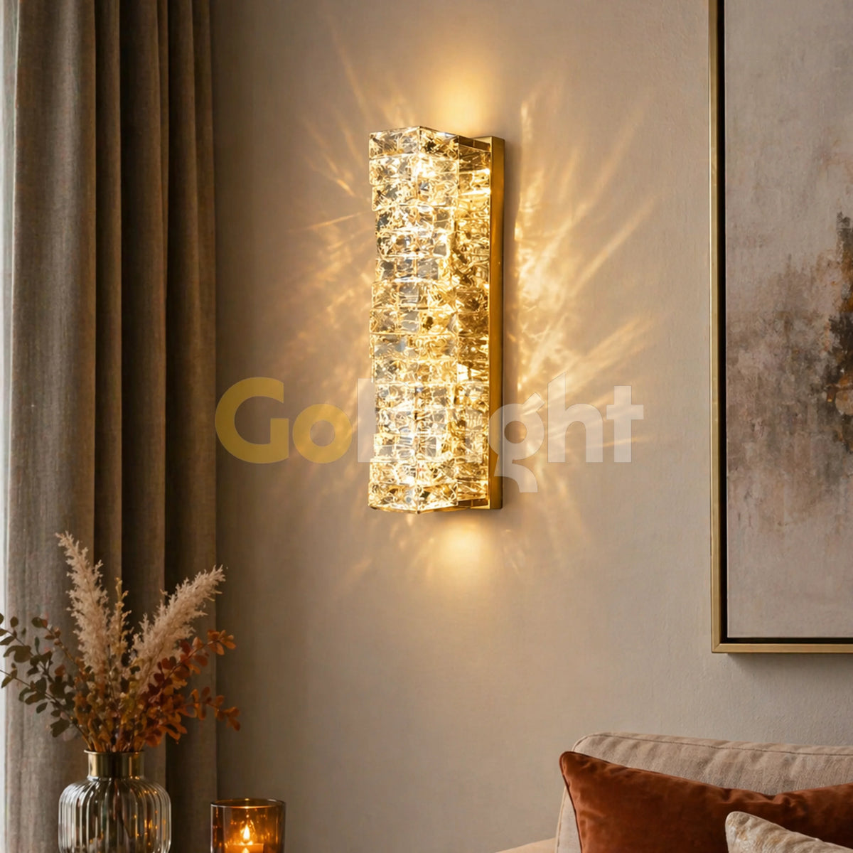 Aplica Crystal LED 46cm 3 Tipuri de Lumini 40W Auriu