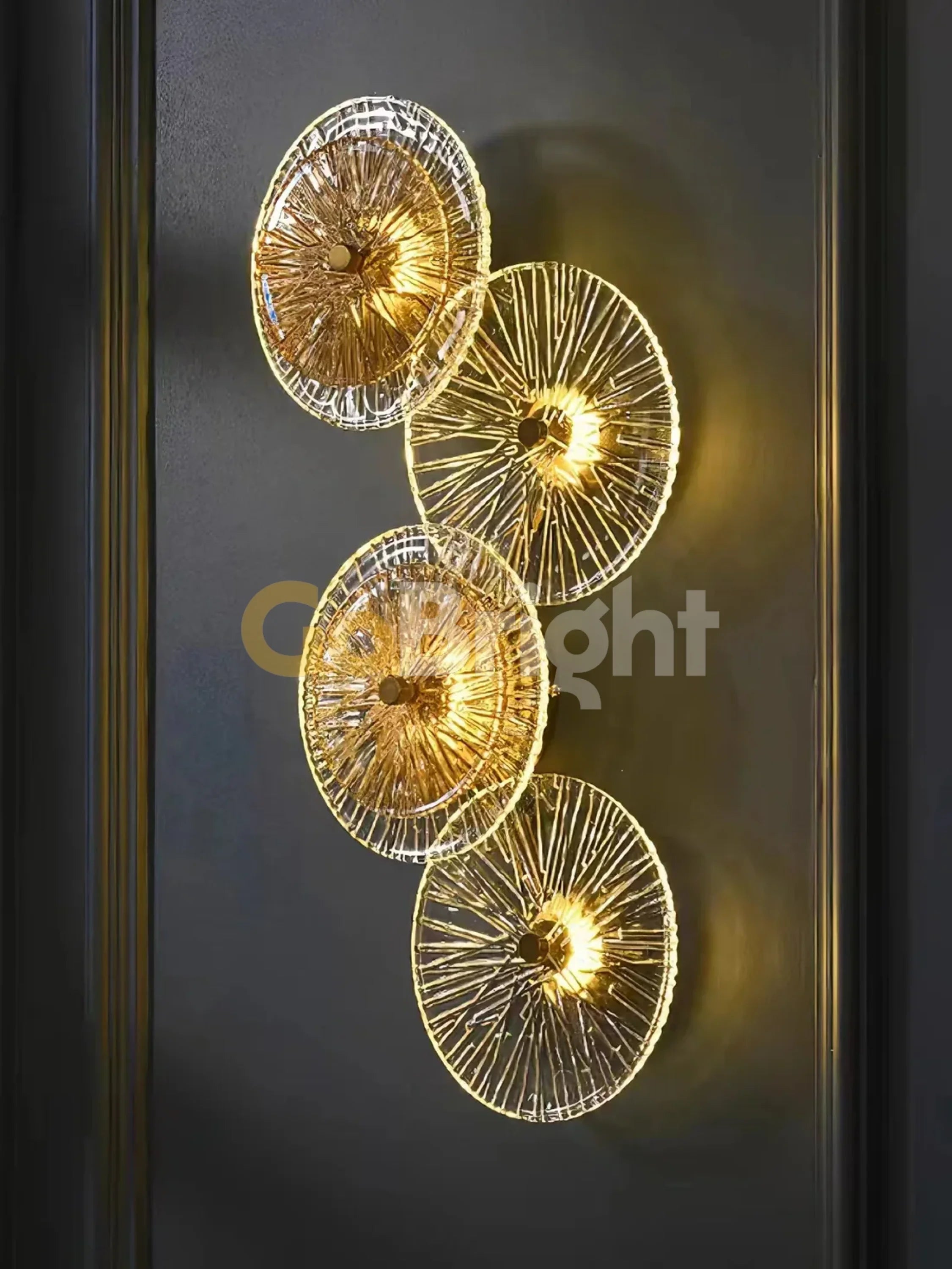 Aplica Crystal LED 62cm Lumina Calda 15W Auriu
