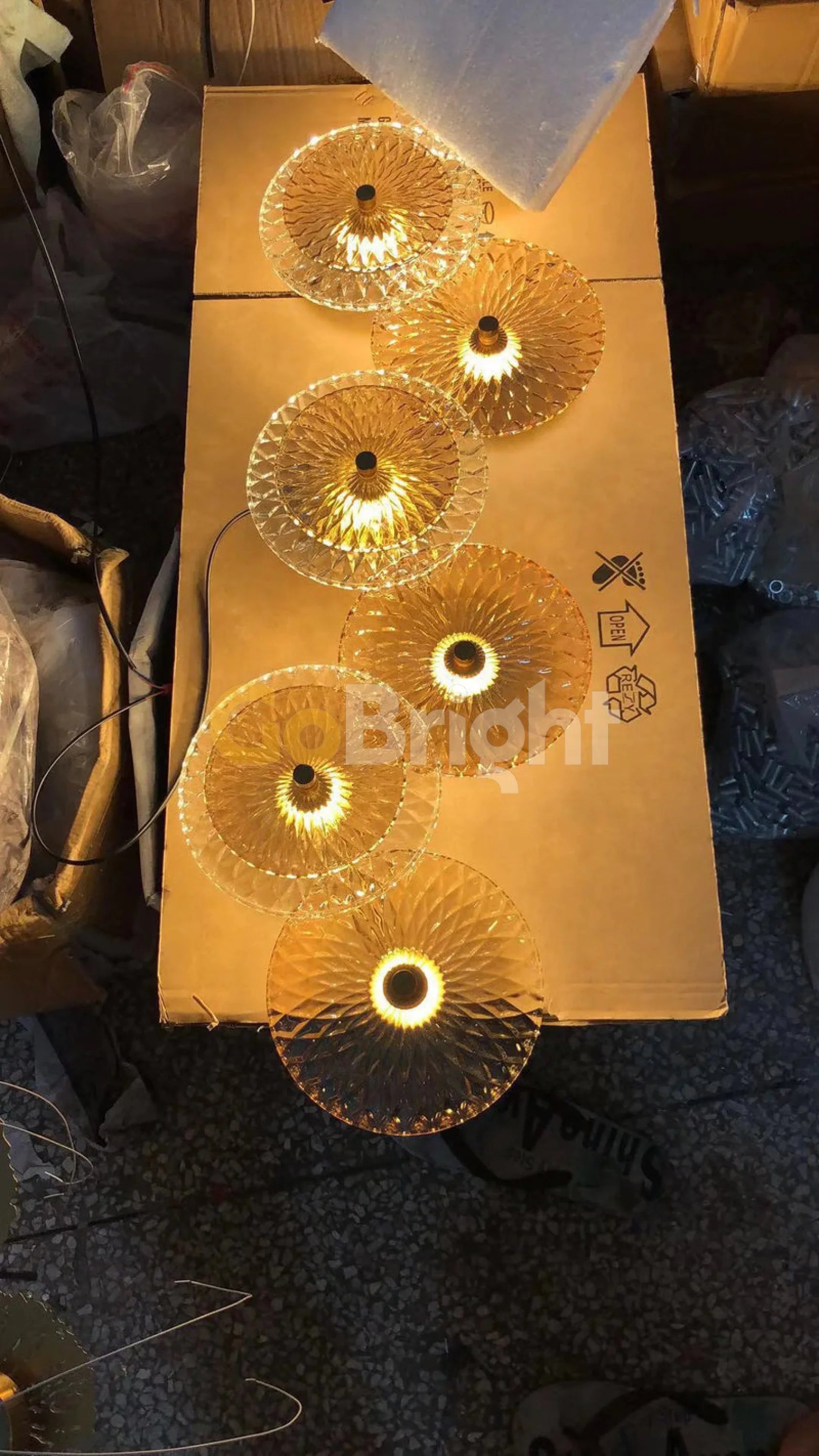 Aplica Crystal LED 92cm Lumina Calda 24W Auriu
