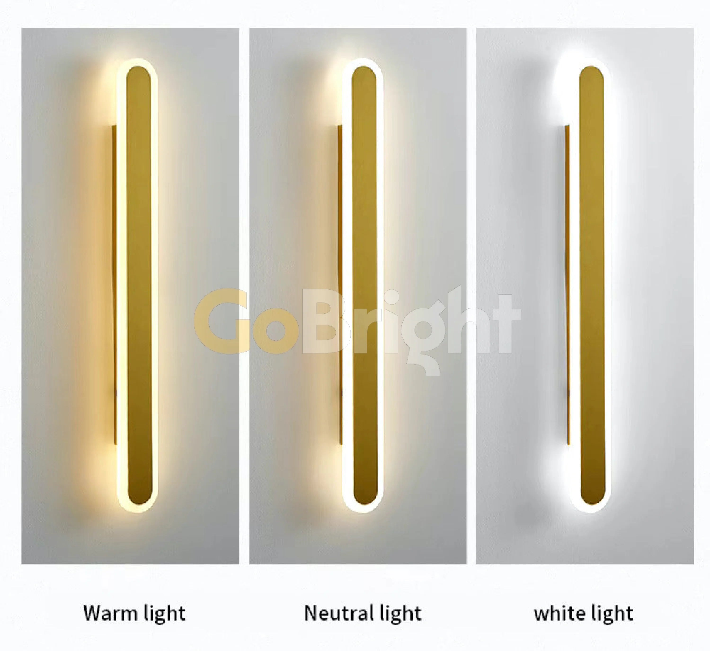 Aplica LED 60cm 48W Urban 3 Tipuri de Lumini Auriu