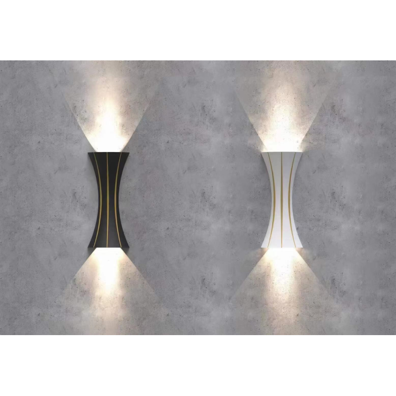 Aplica LED Exterior Cube Lumina Calda 3000K 10W 30cm Negru + Auriu