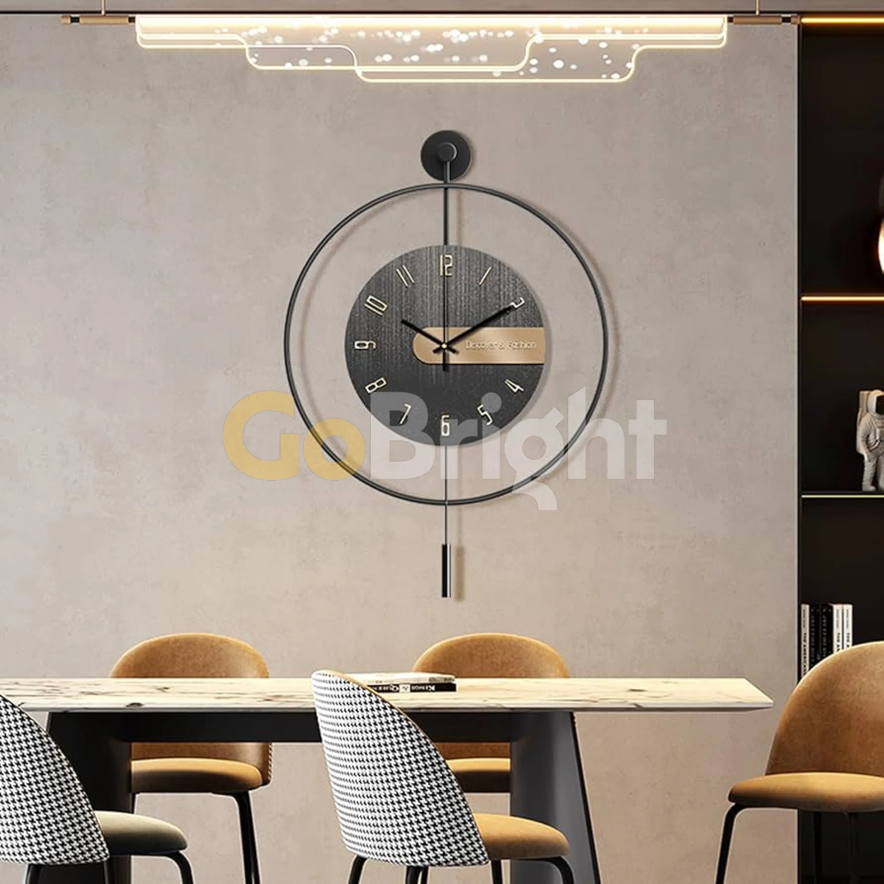 Aplica LED cu Ceas Viena 50cm Negru