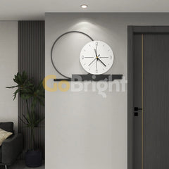 Aplica LED cu Ceas Viena 50cm Negru + Alb