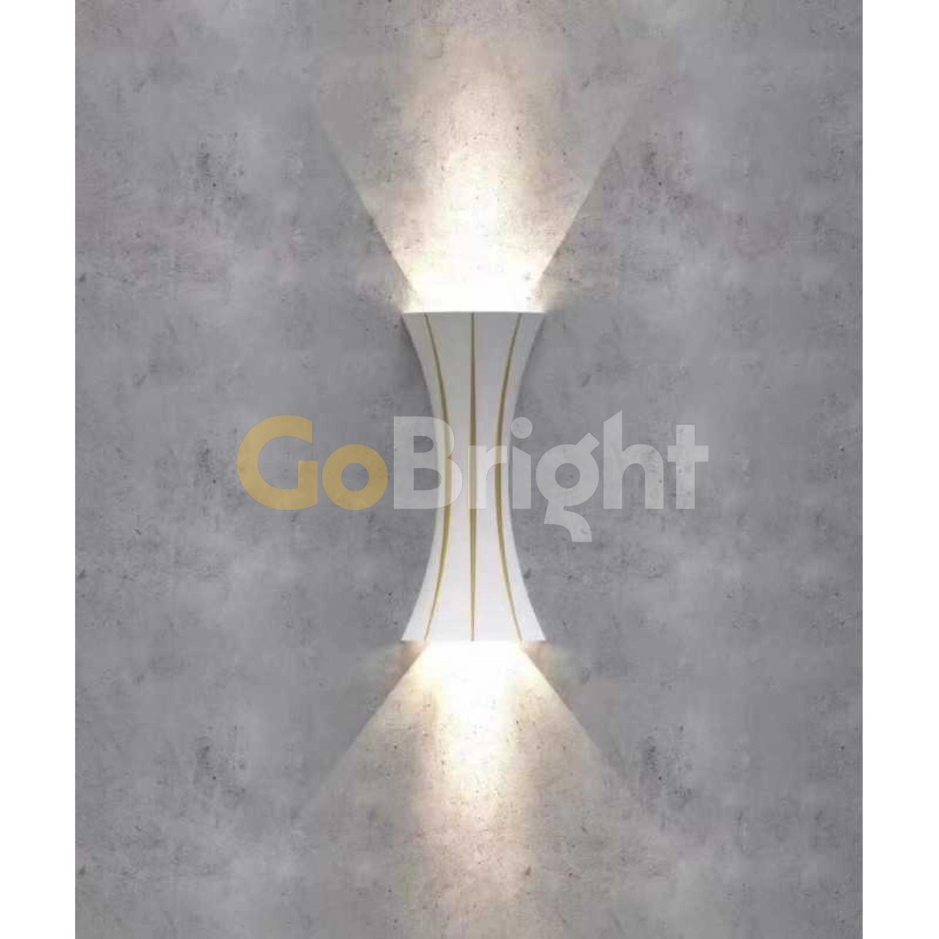 Aplica LED Exterior Cube Lumina Calda 3000K 10W 30cm Alb + Auriu