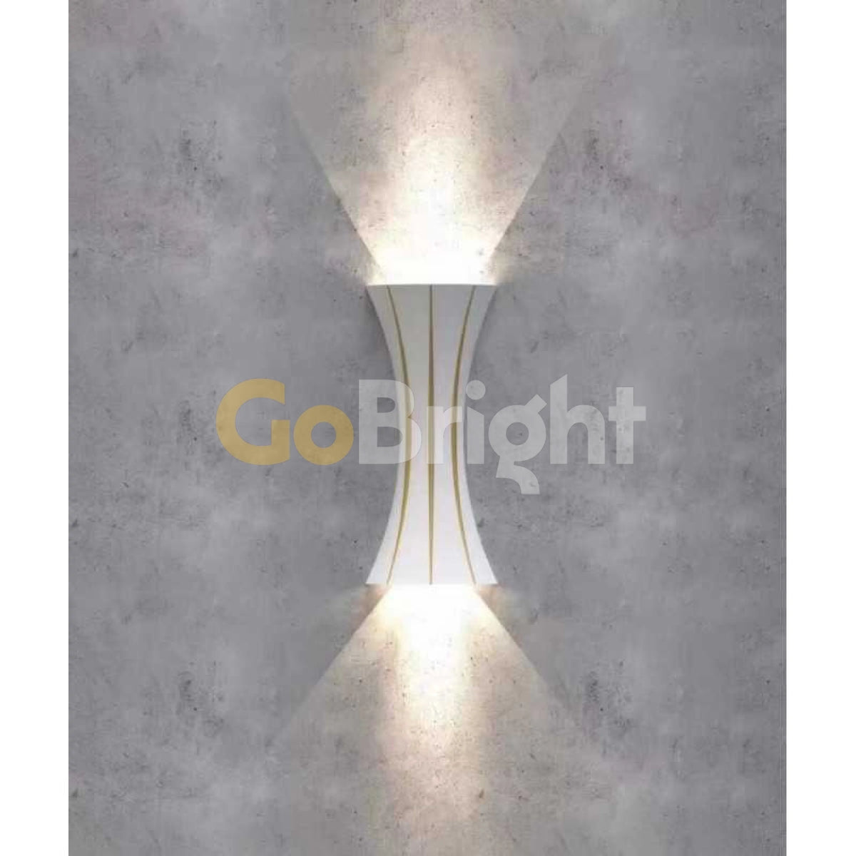 Aplica LED Exterior Cube Lumina Calda 3000K 10W 30cm Alb + Auriu