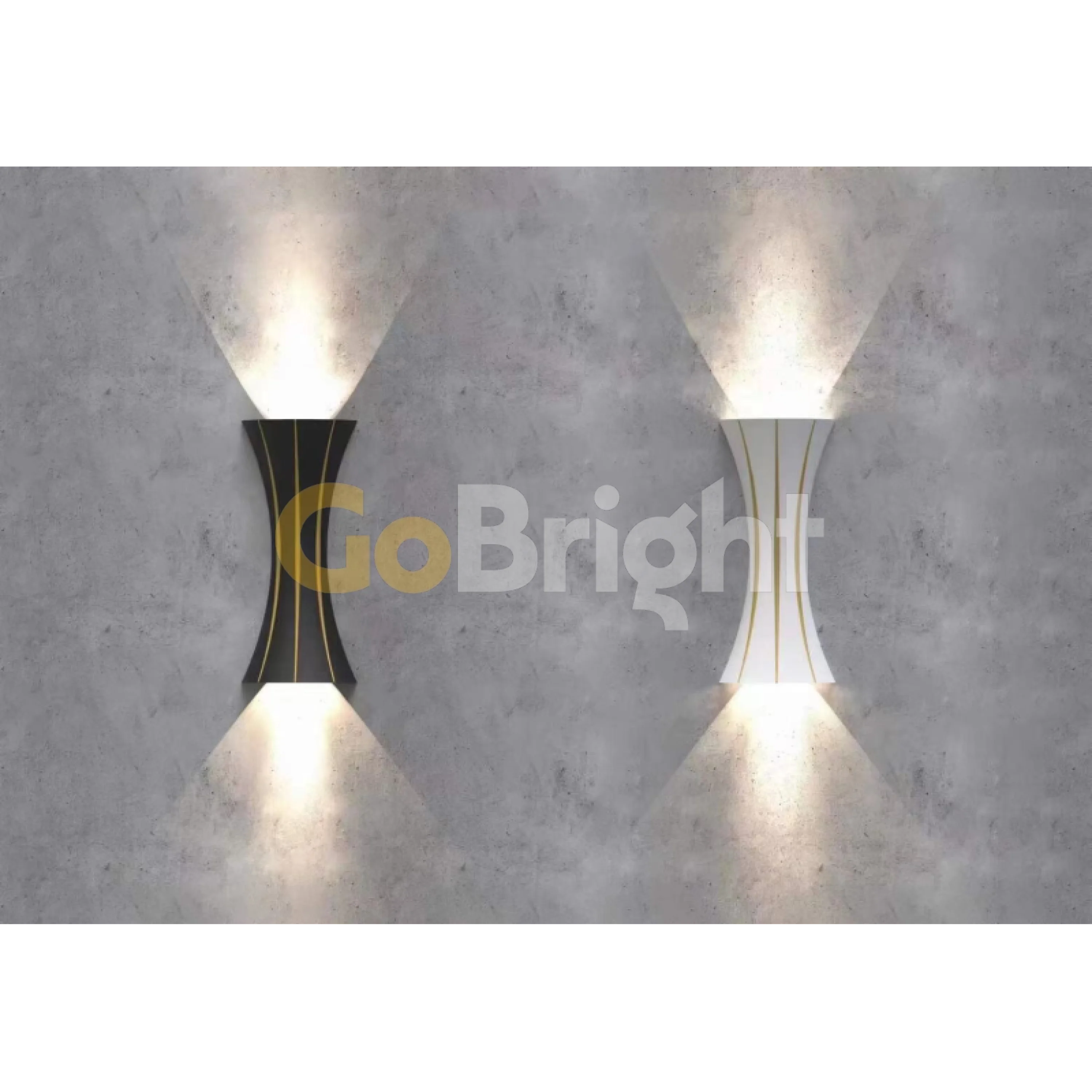 Aplica LED Exterior Cube Lumina Calda 3000K 10W 30cm Alb + Auriu