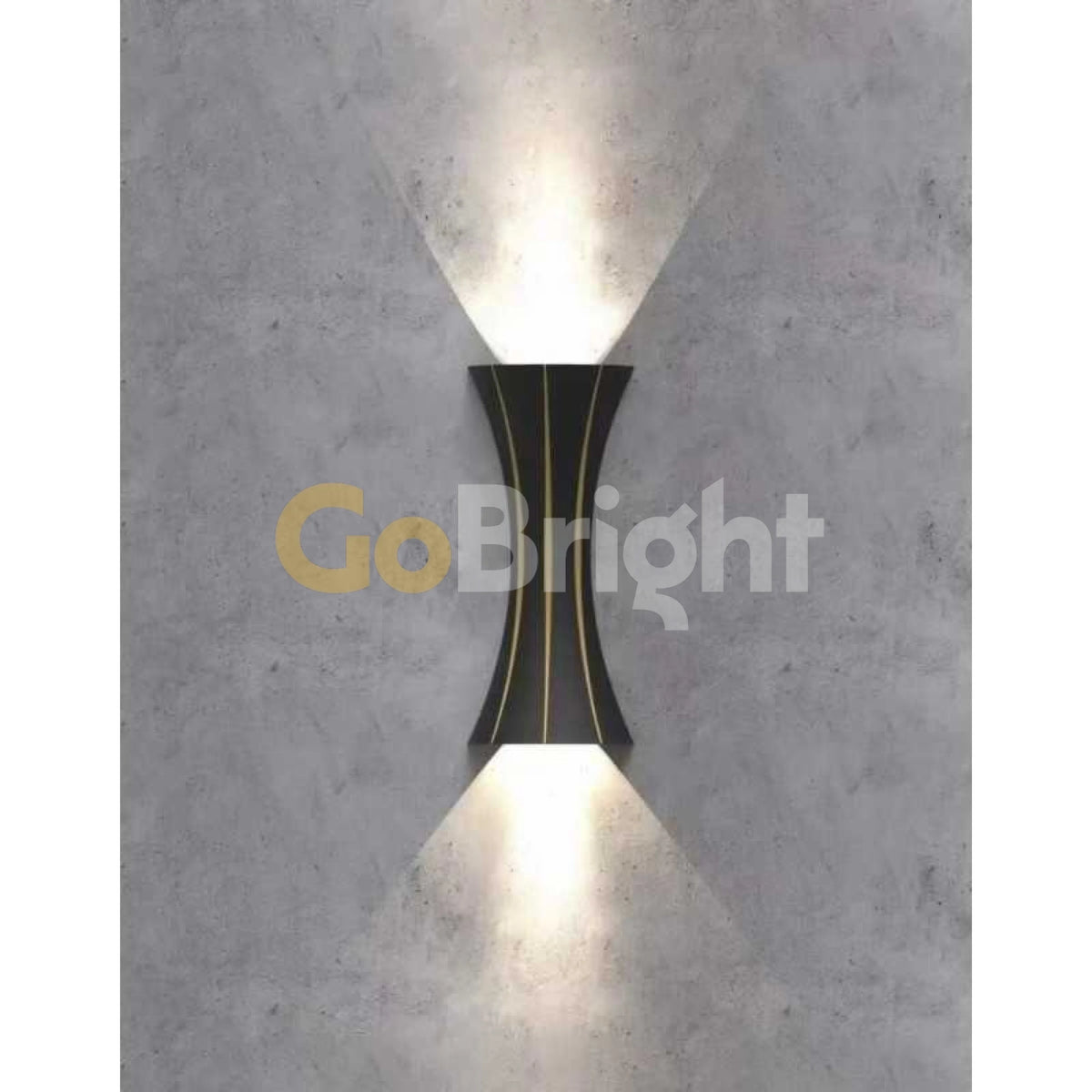 Aplica LED Exterior Cube Lumina Calda 3000K 10W 30cm Negru + Auriu