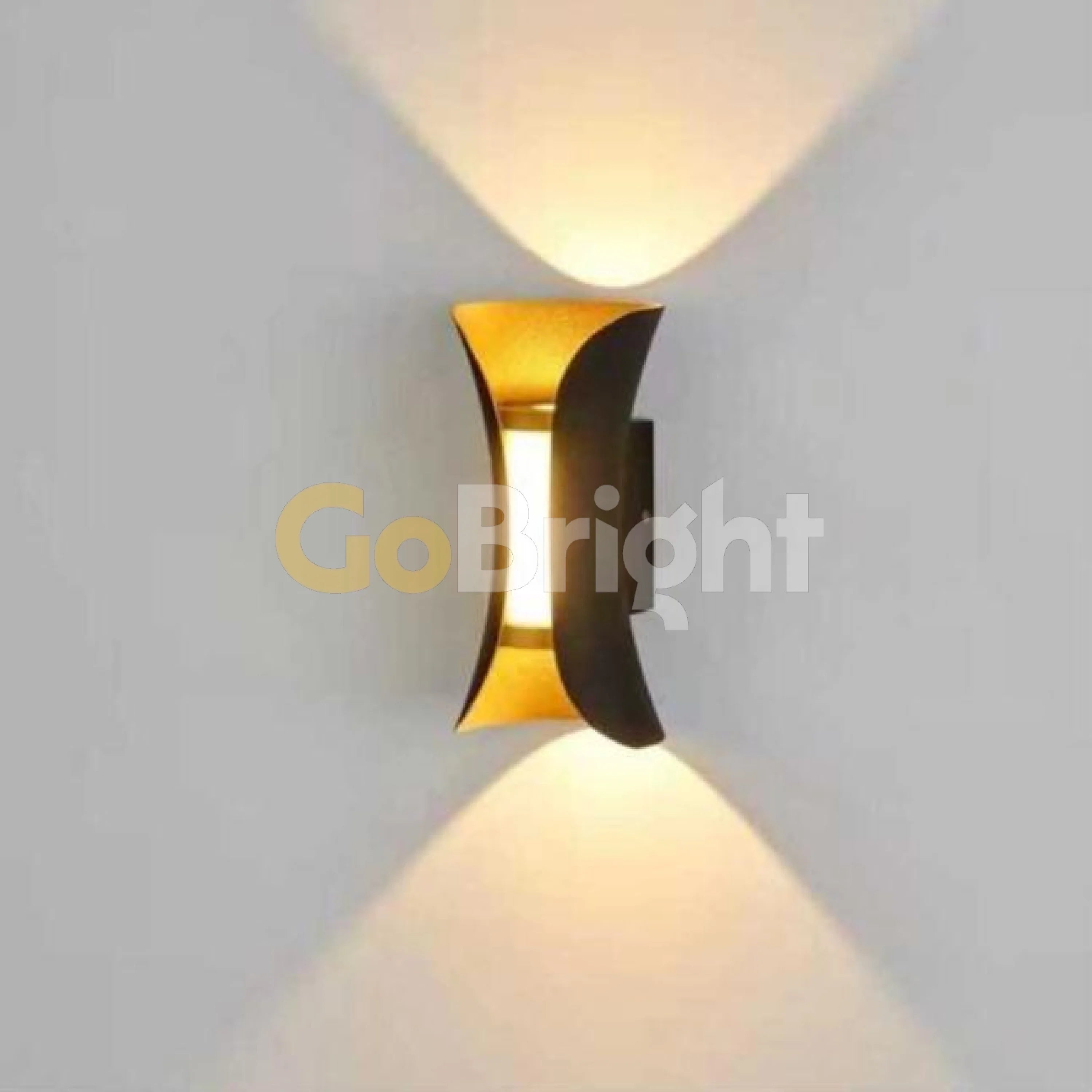 Aplica LED Exterior Cube Lumina Calda 3000K 10W Negru + Auriu