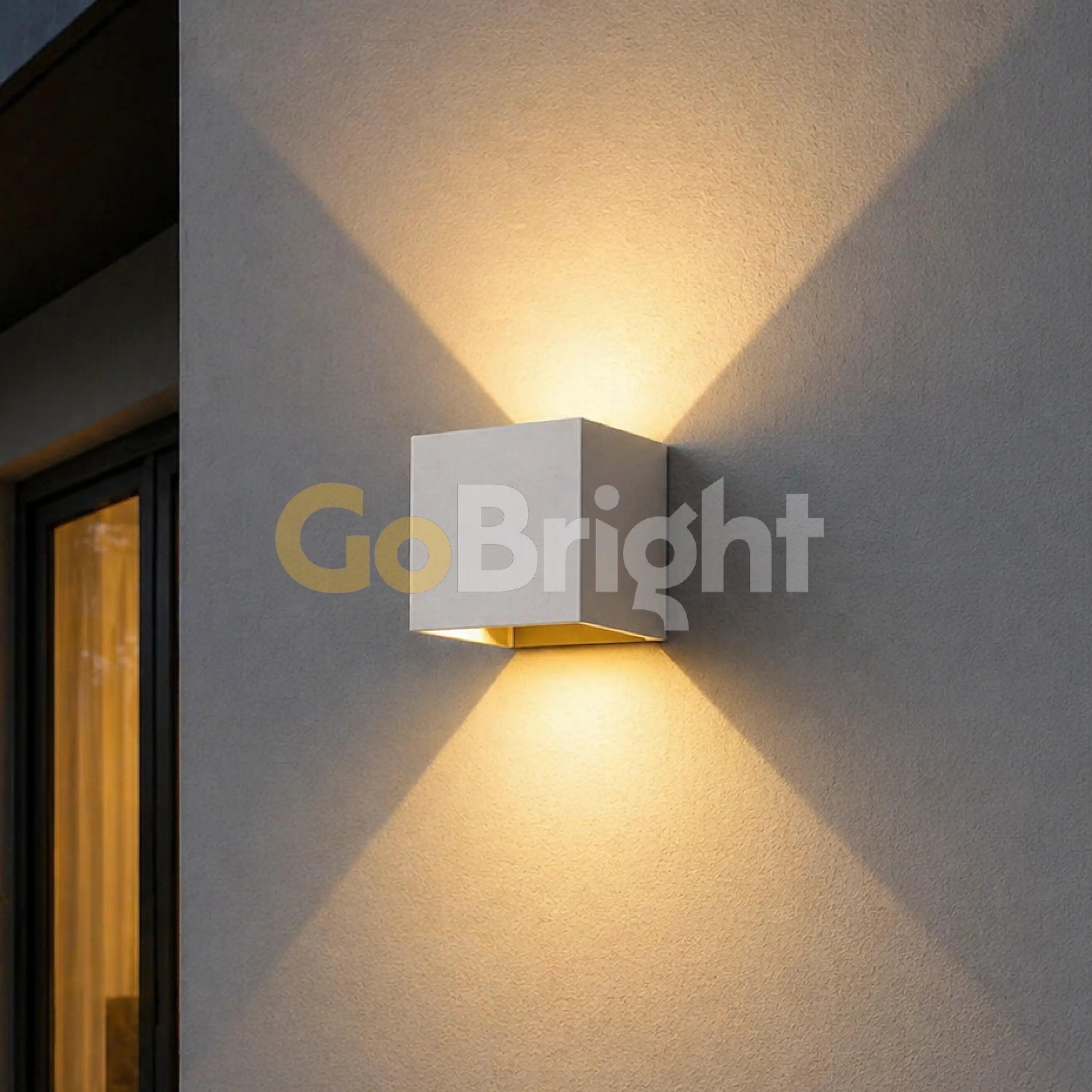 Aplica LED Exterior Cube Lumina Calda 3000K 2x3W Alb