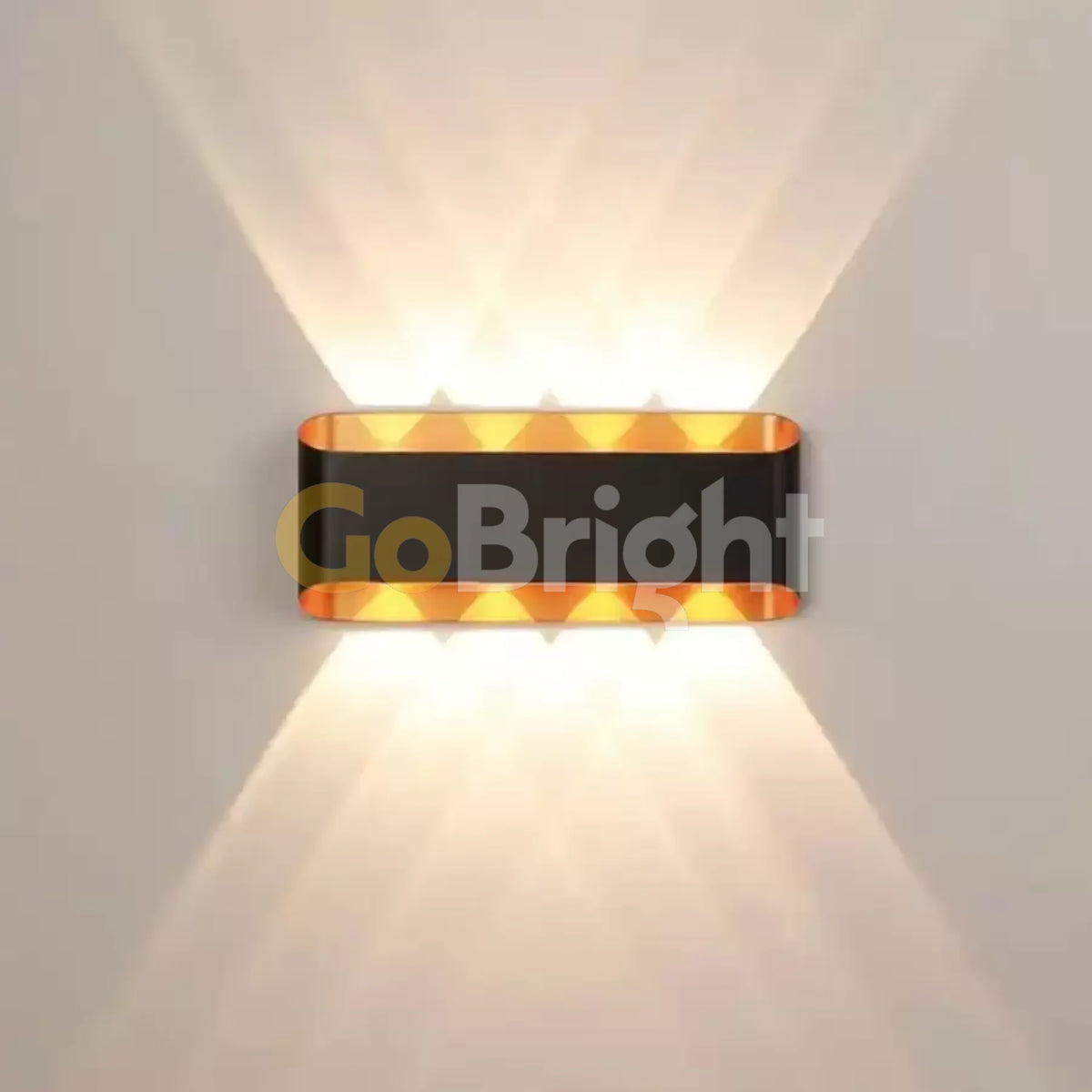 Aplica LED Exterior Cube Lumina Calda 3000K 8W Negru + Auriu