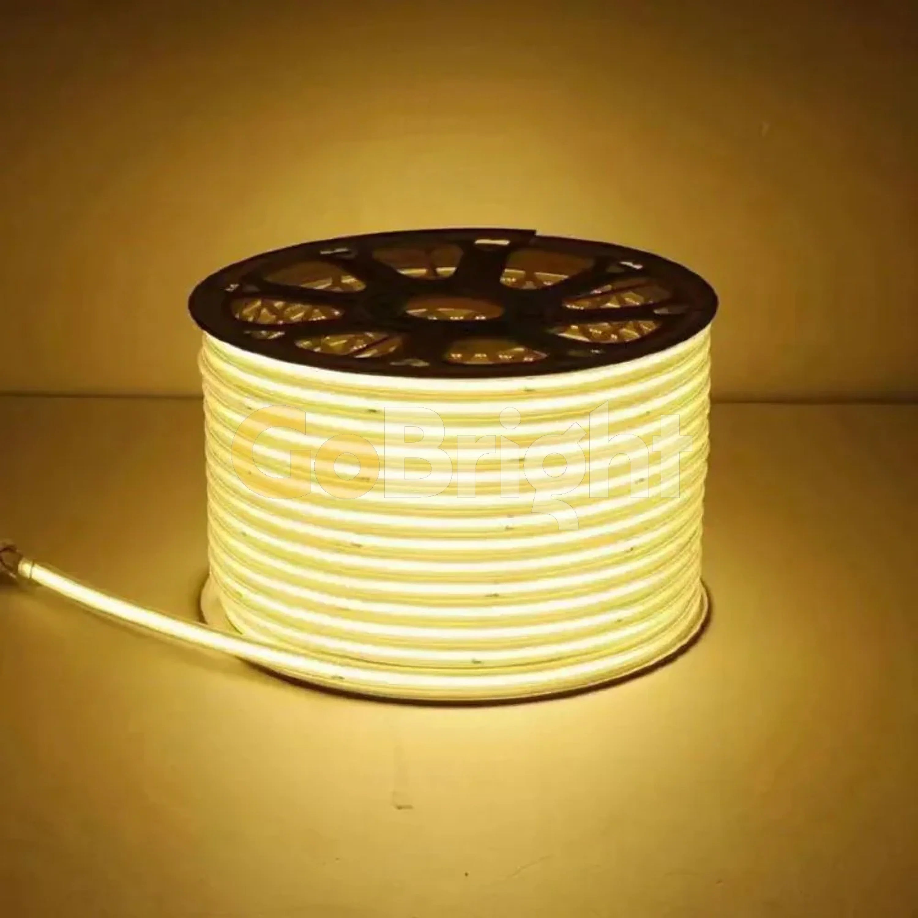Banda LED COB 220V IP65 Lumina Calda 8W/m 100m/rola Alimentator Inclus