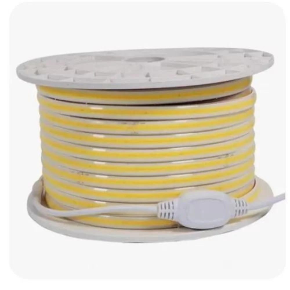 Banda LED COB 220V IP65 Lumina Rece 8W/m, 100m/rola, Alimentator Inclus
