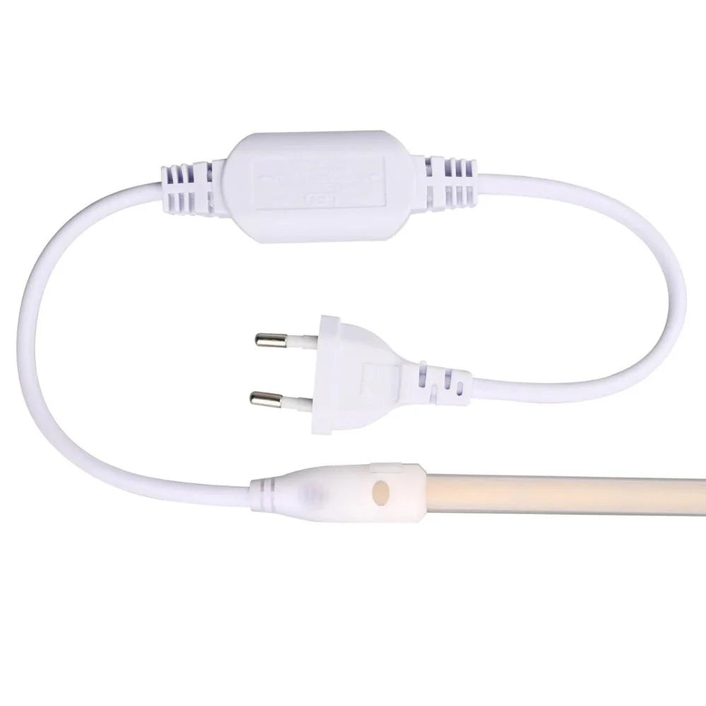 Banda LED COB 220V IP65 Lumina Rece 8W/m, 100m/rola, Alimentator Inclus