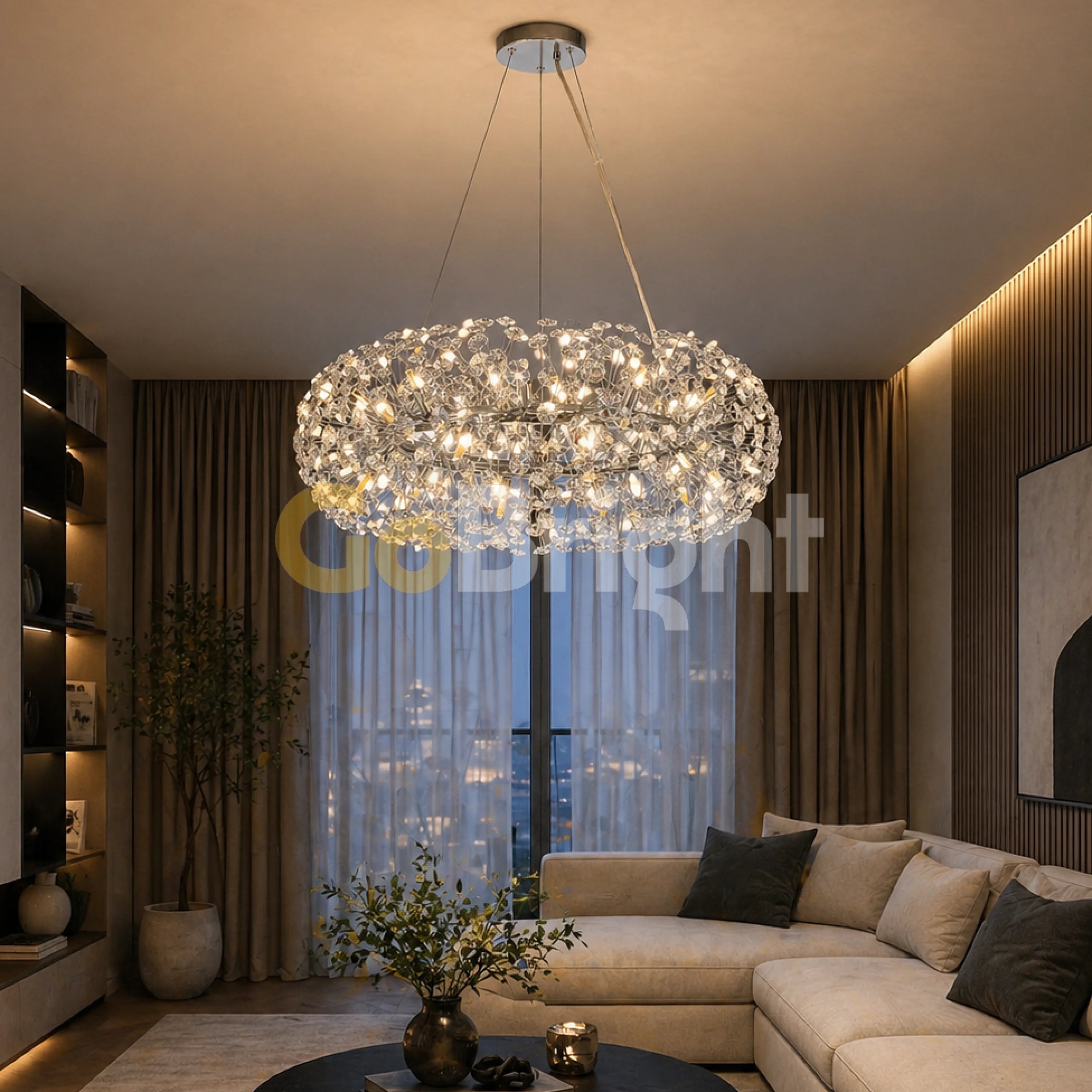 Candelabru Comet Oval Diametru 60cm Argintiu
