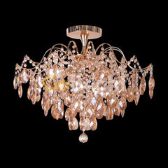 Candelabru Cristal Clover 6xE27 Diametru 60cm Auriu