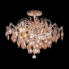 Candelabru Cristal Clover 6xE27 Diametru 60cm Auriu