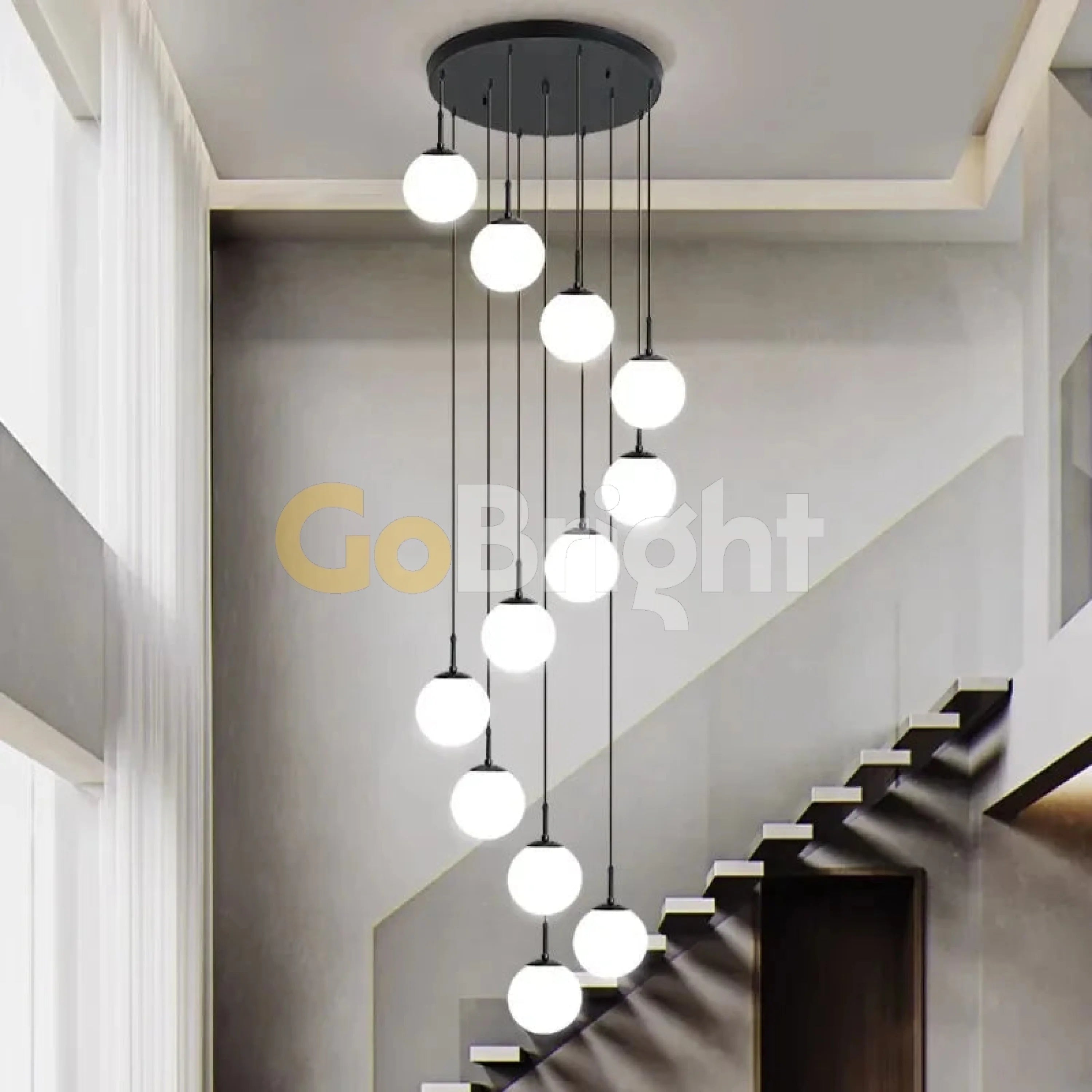 Candelabru Globus 12xE27 Diametru 40cm Negru