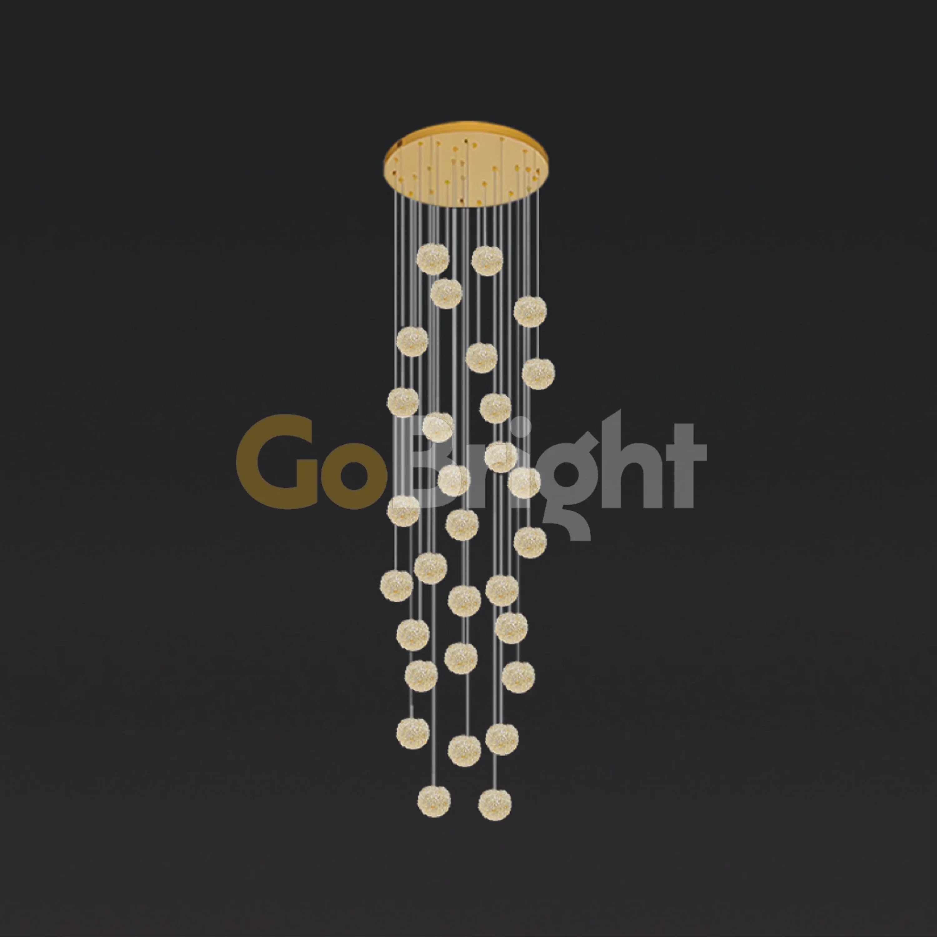 Candelabru Glow 30xG9 Diametru 60cm Auriu