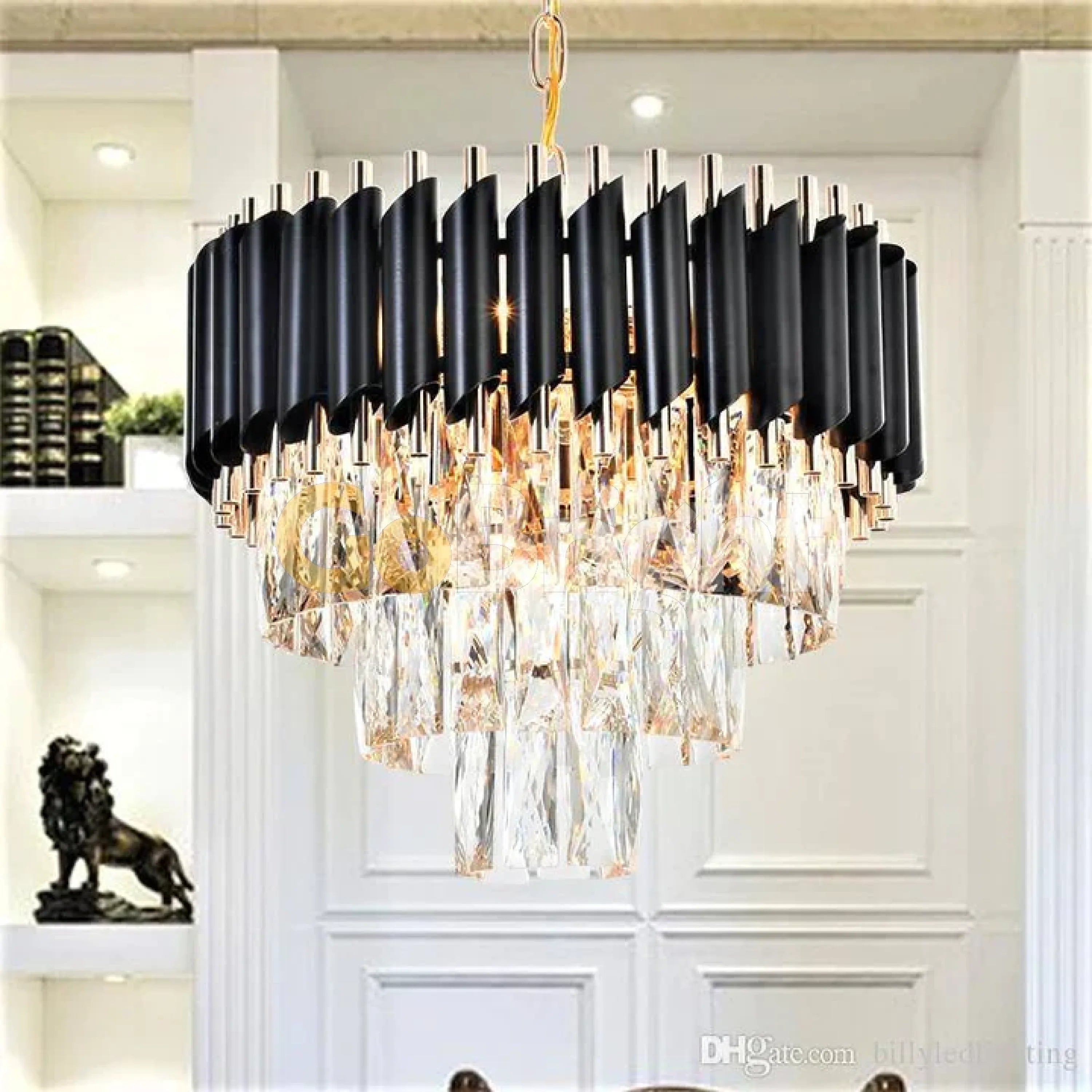 Candelabru Kimberly Diametru 30cm Negru + Auriu