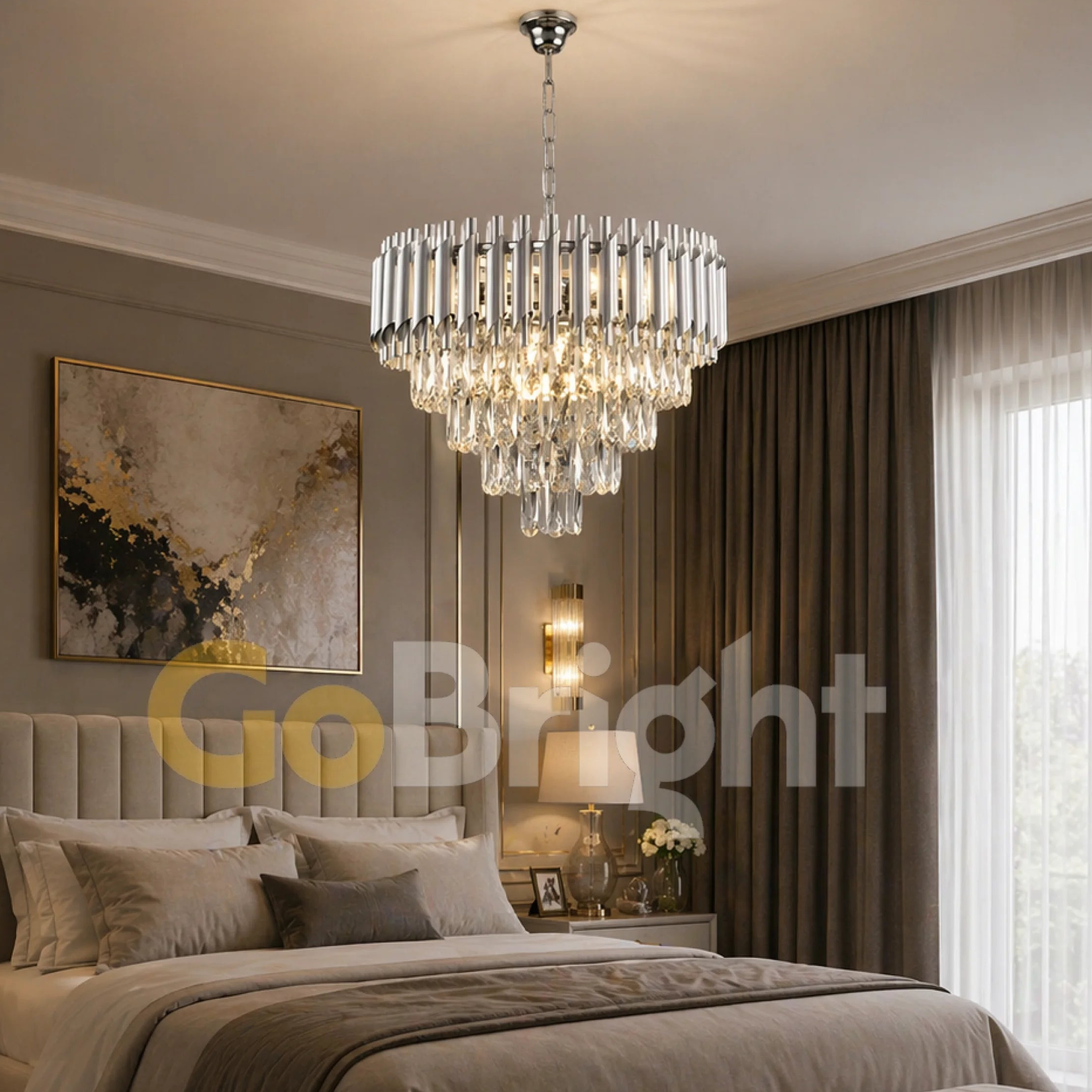 Candelabru Kimberly Diametru 40cm Argintiu