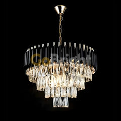 Candelabru Kimberly Diametru 40cm Negru + Auriu