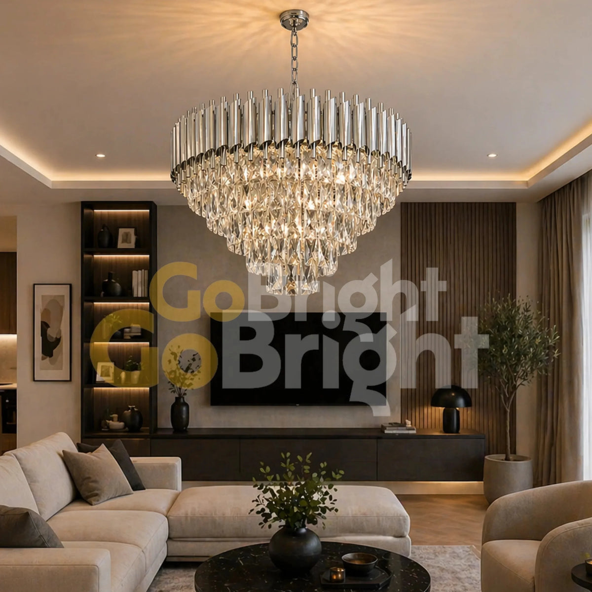 Candelabru Kimberly Diametru 50cm Argintiu