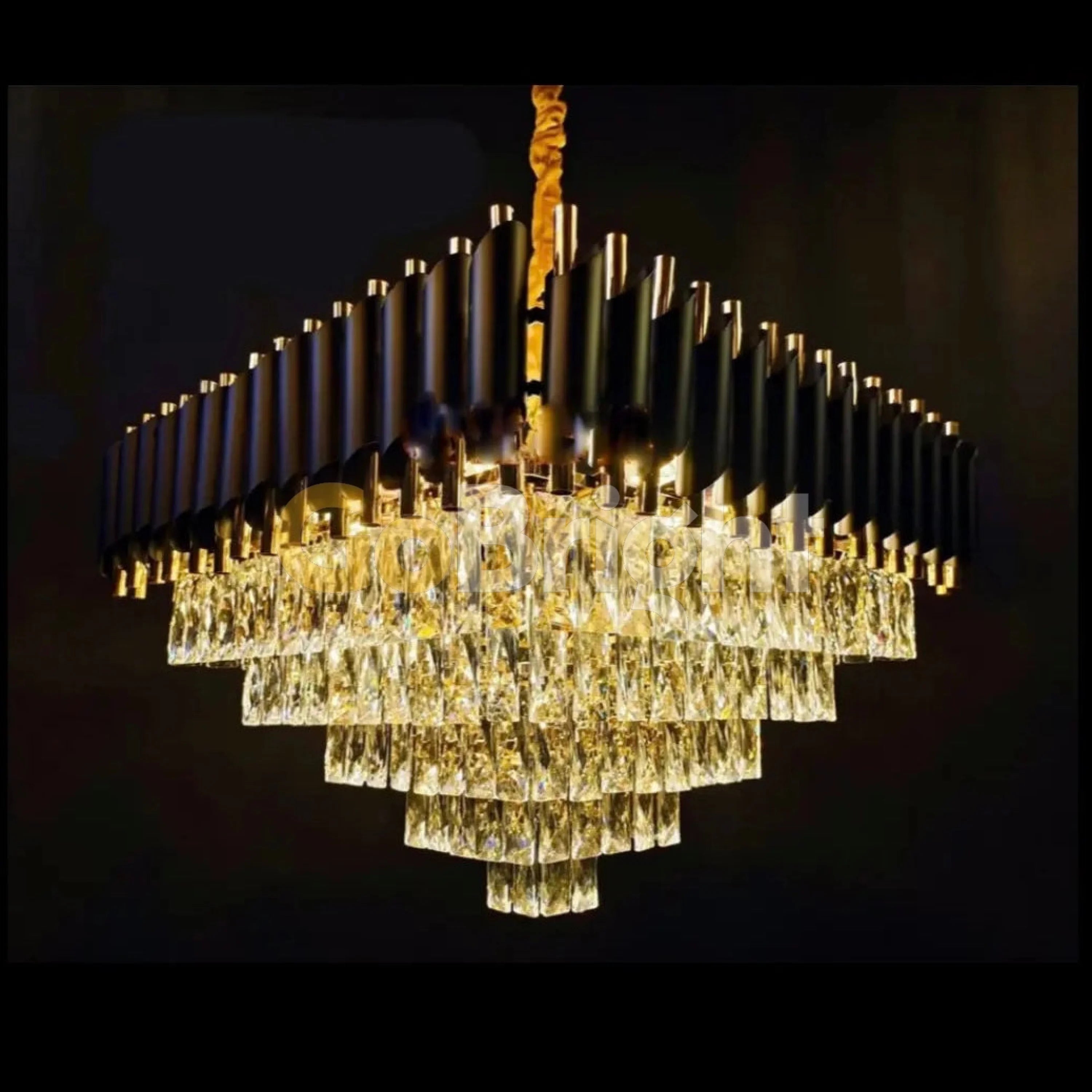 Candelabru Kimberly Diametru 50x50cm Negru + Auriu