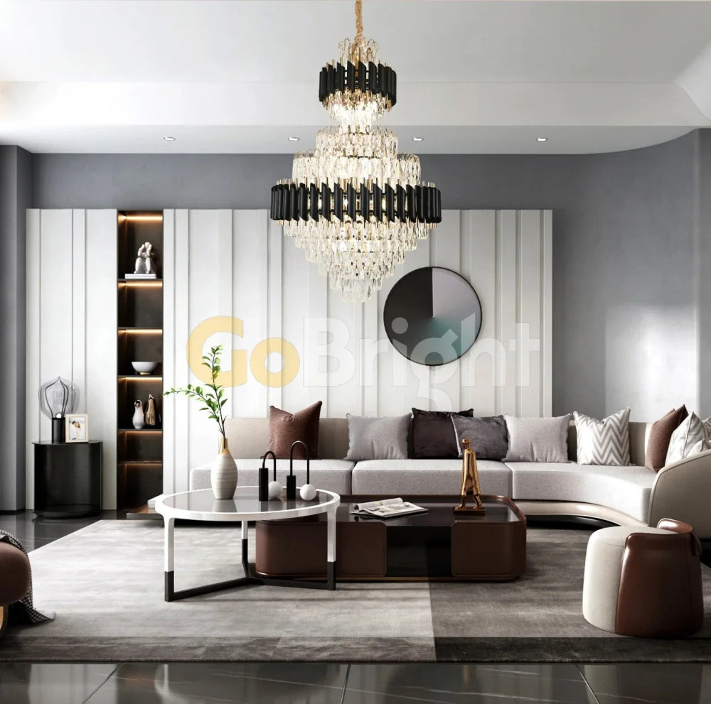Candelabru Kimberly Diametru 60cm + 90cm Negru + Auriu