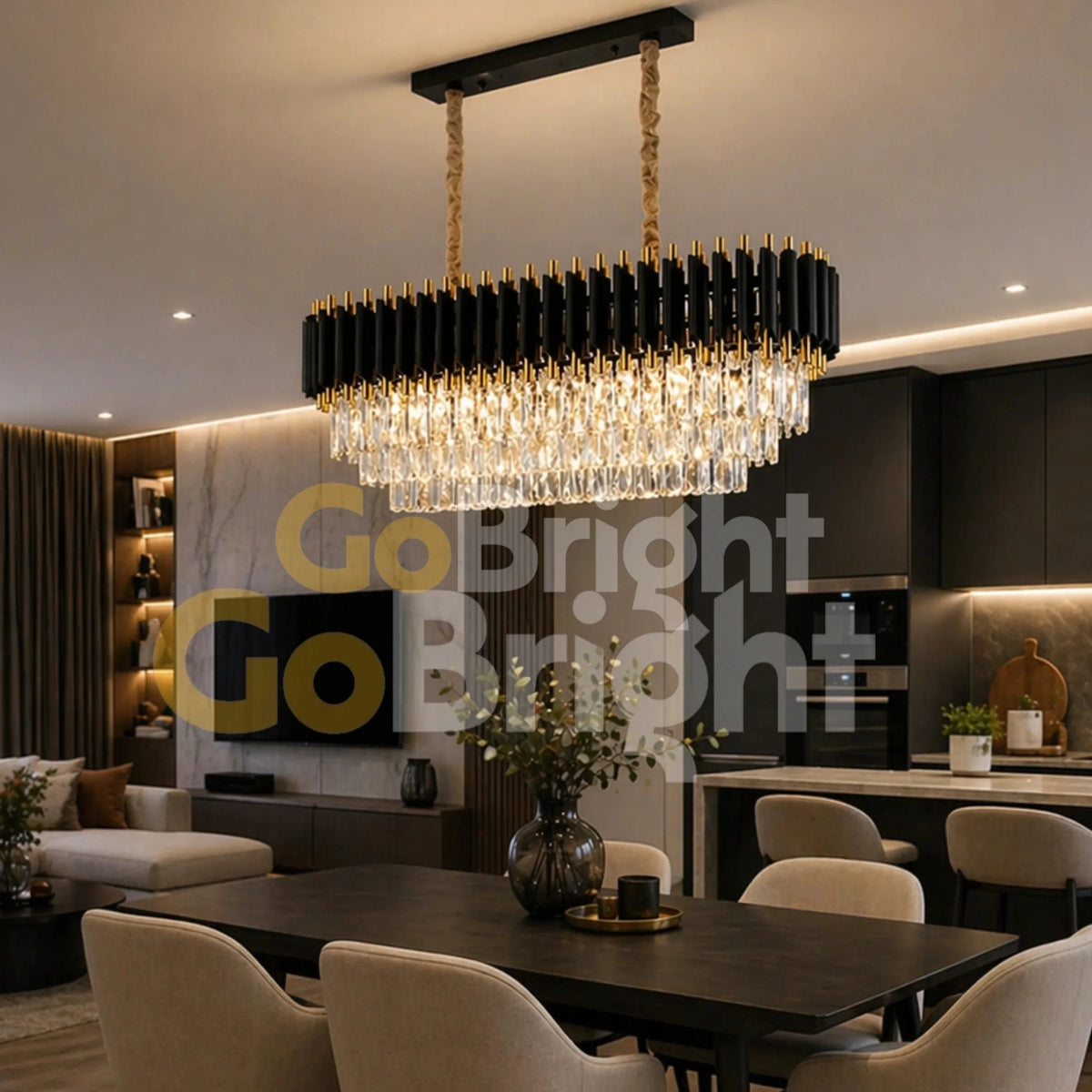 Candelabru Kimberly Diametru 80cm x 30cm Negru + Auriu