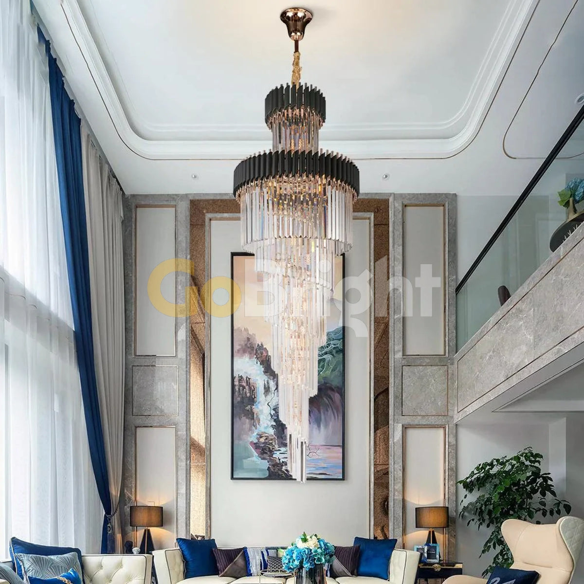 Candelabru Kimberly Lungime 180cm Diametru 60cm Negru + Auriu