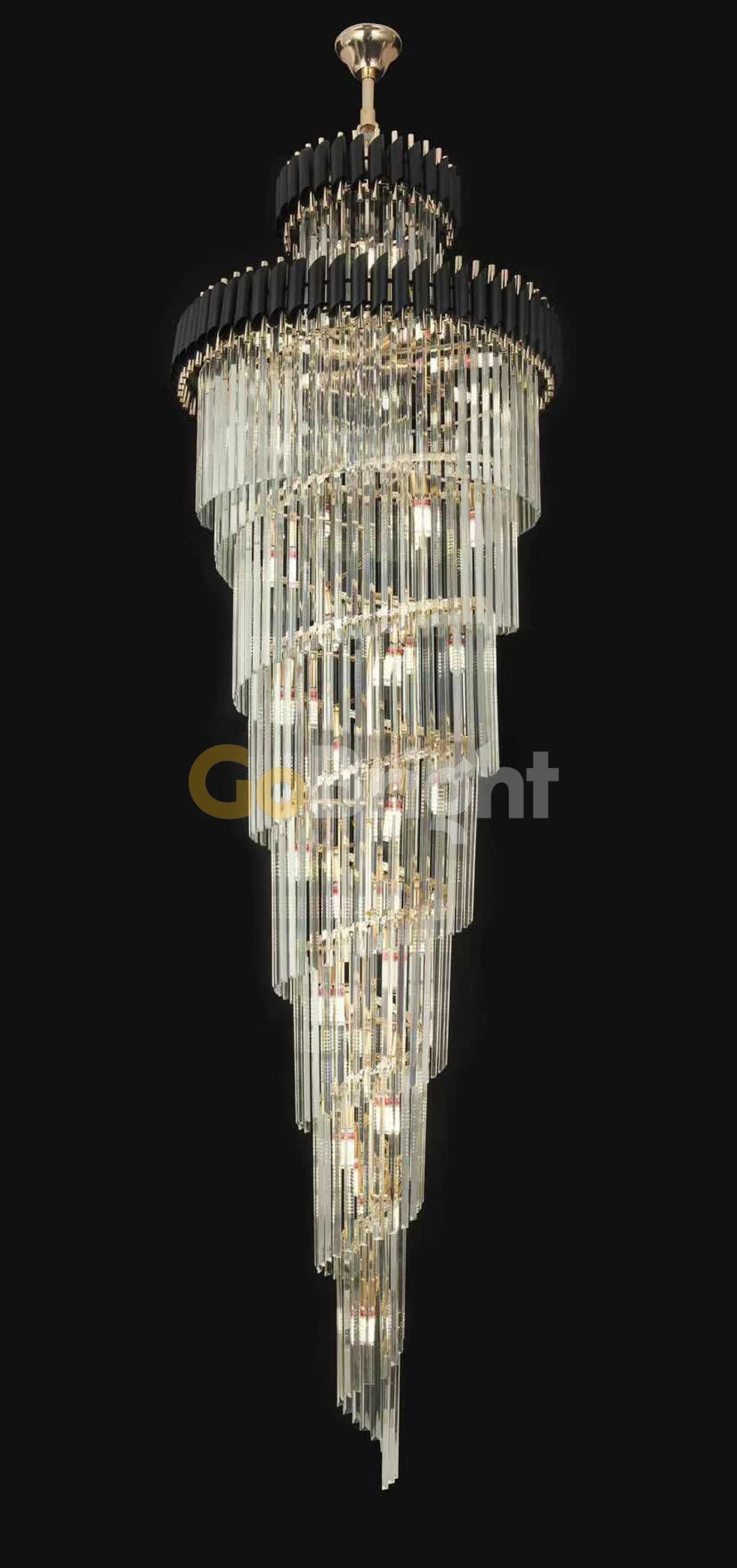 Candelabru Kimberly Lungime 180cm Diametru 60cm Negru + Auriu